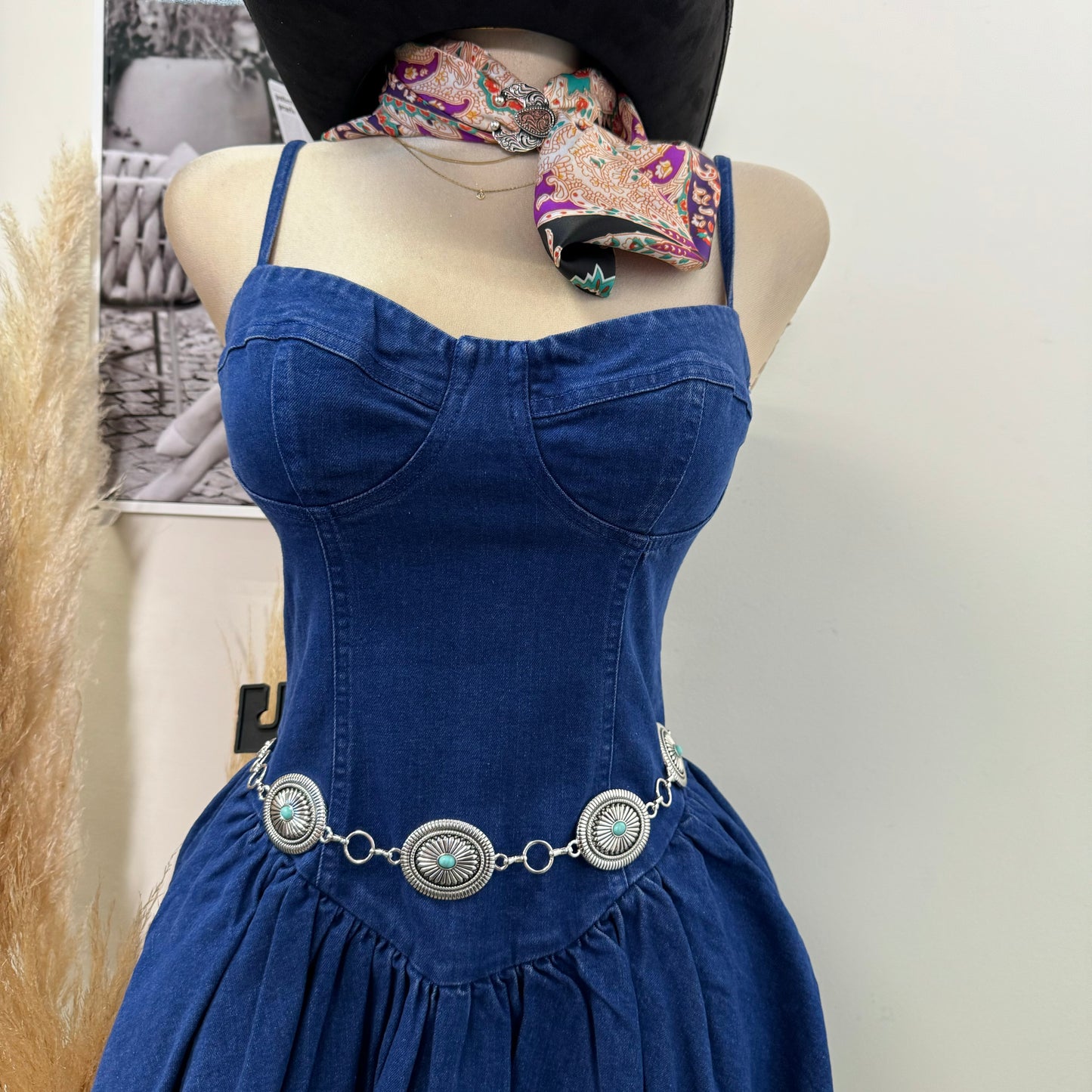 Carter Denim Dress-Blue