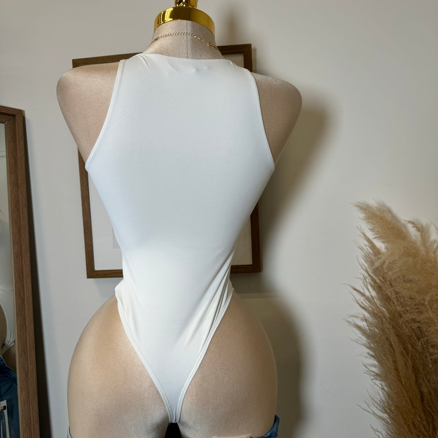 Contour Double Layered 90s Bodysuit-White