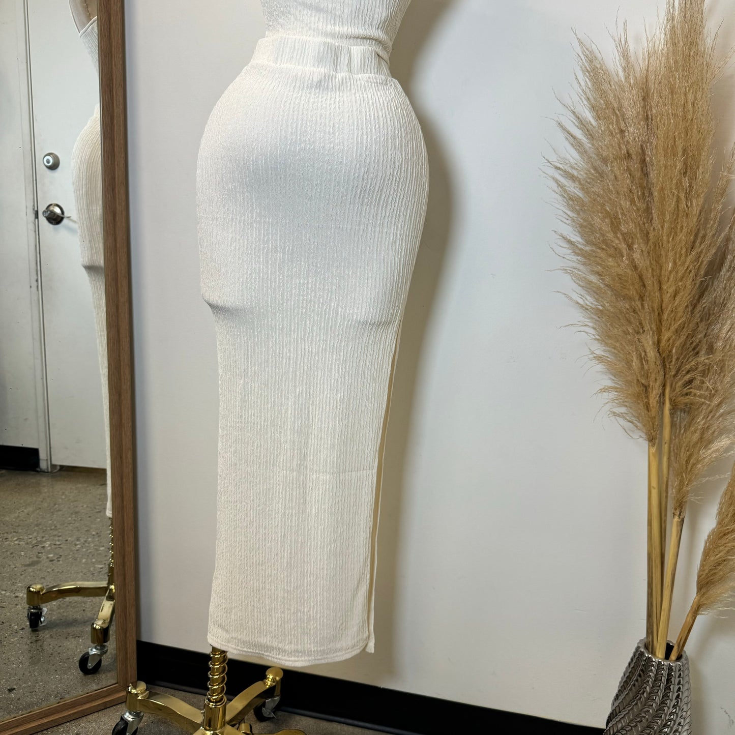Cancun Corset Skirt Two Piece -White