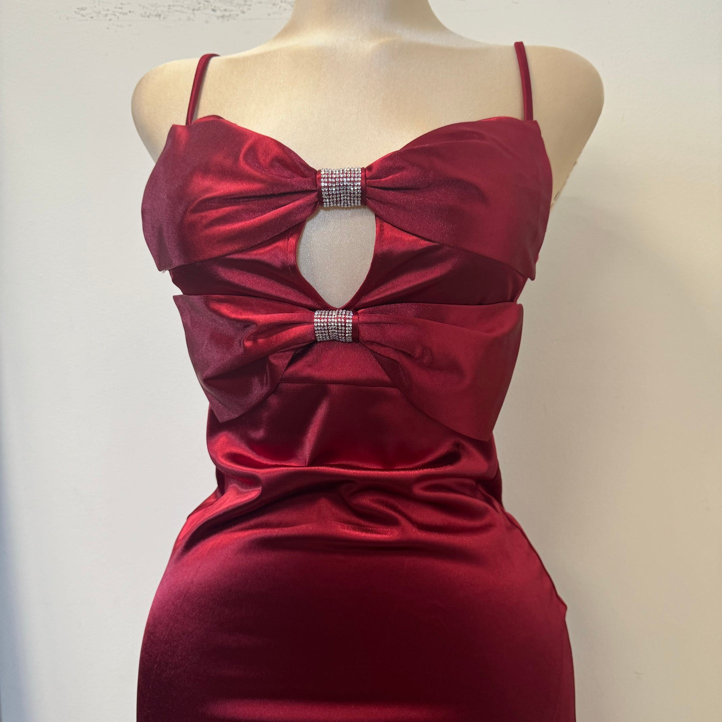 Holiday Satin Dress-Ruby