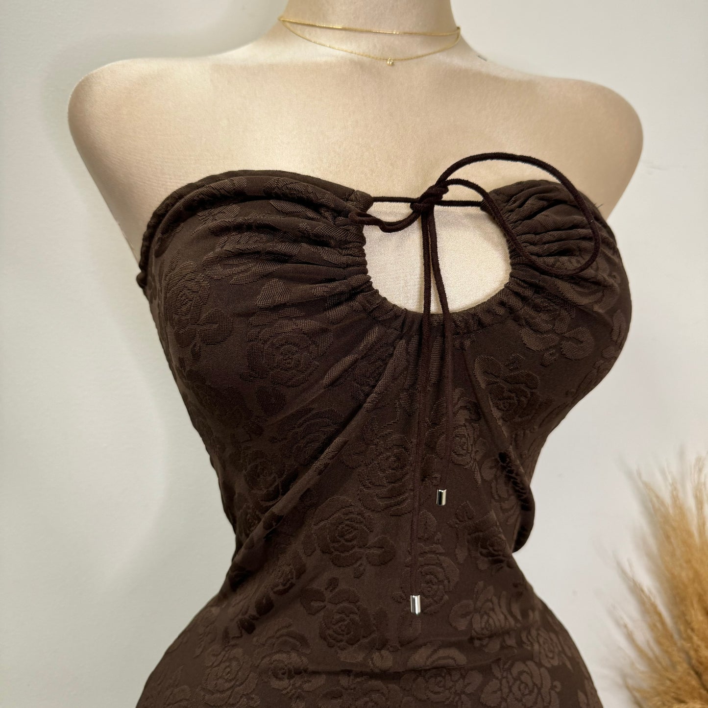 Alerth Tube Mini Dress-Brown