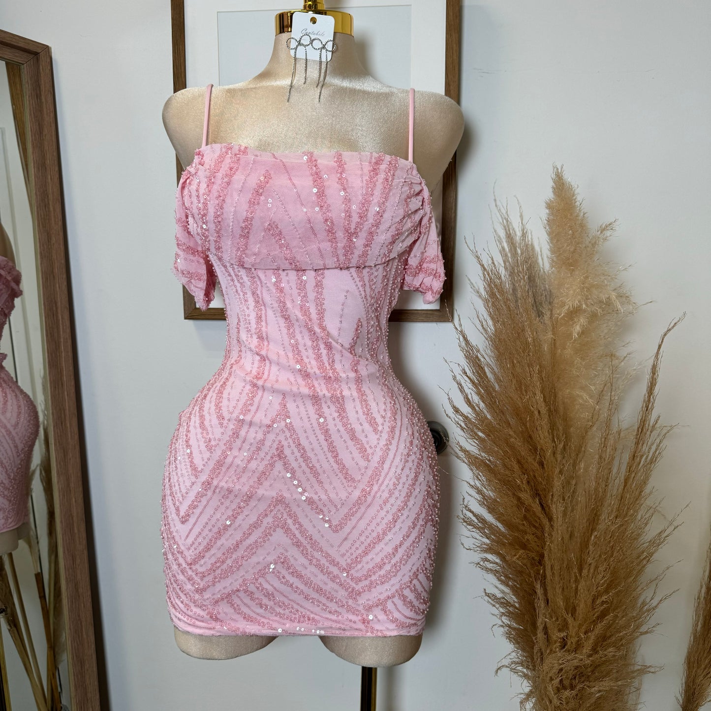 Scorpio Sequins DRESS-Pink