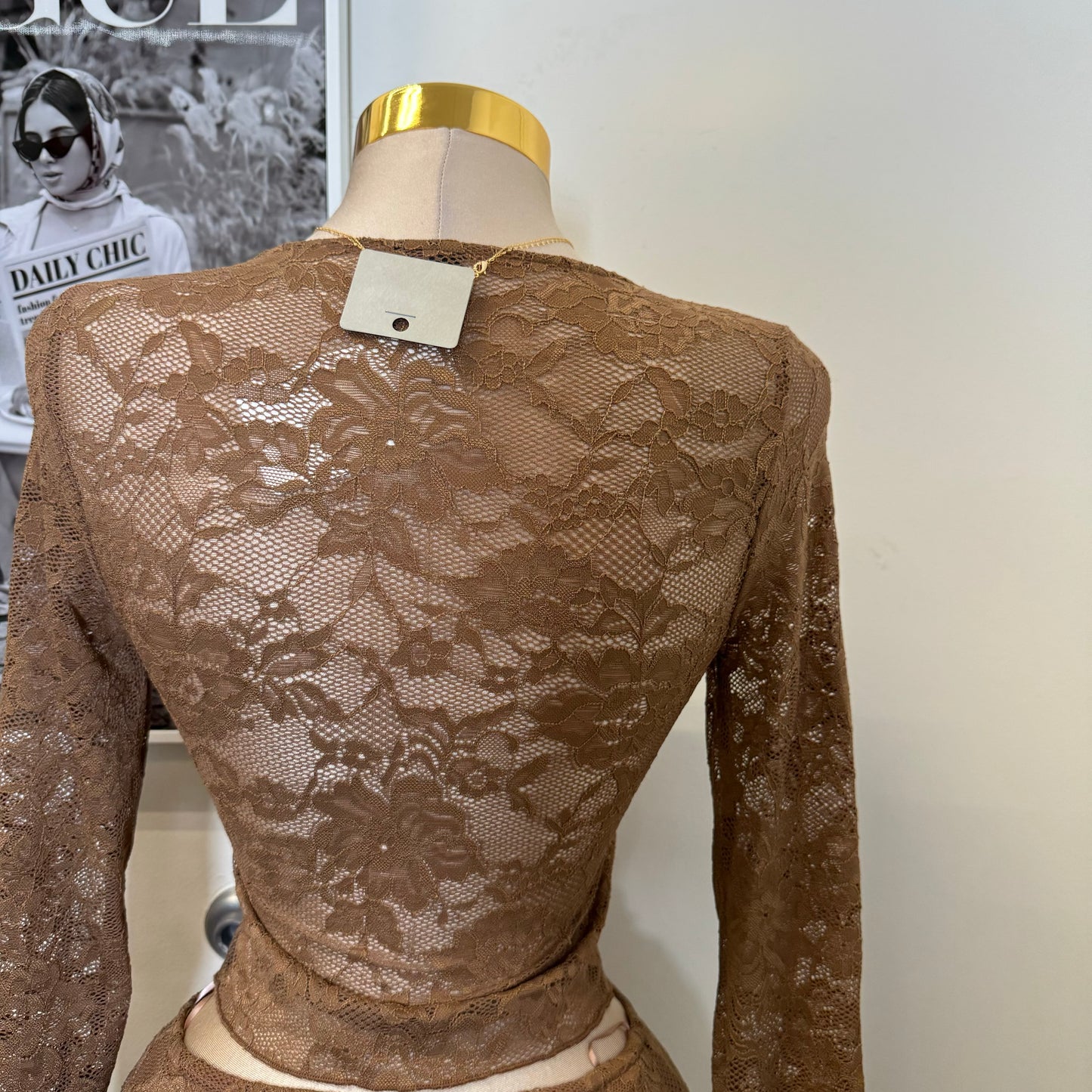 Sexy Lace Skirt-Brown