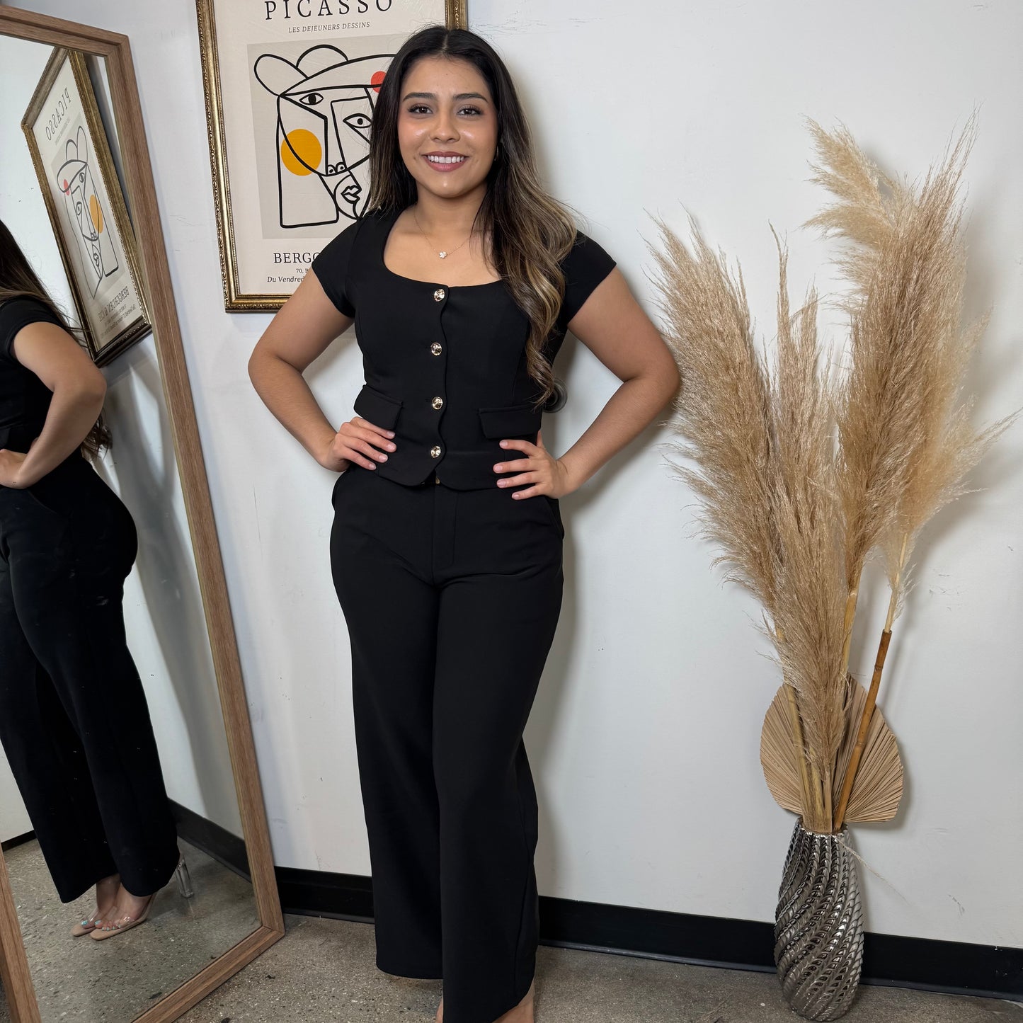 Bossy Classy Pant Set-Black