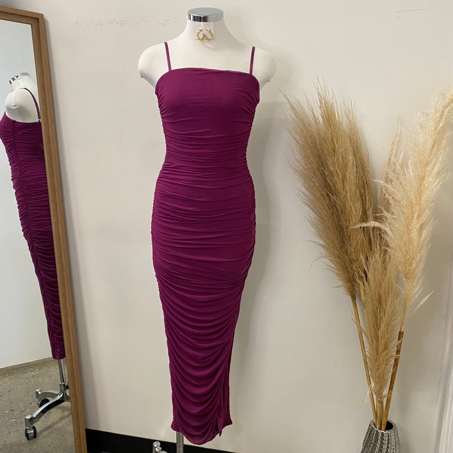Carla Midi Dress-Sangria
