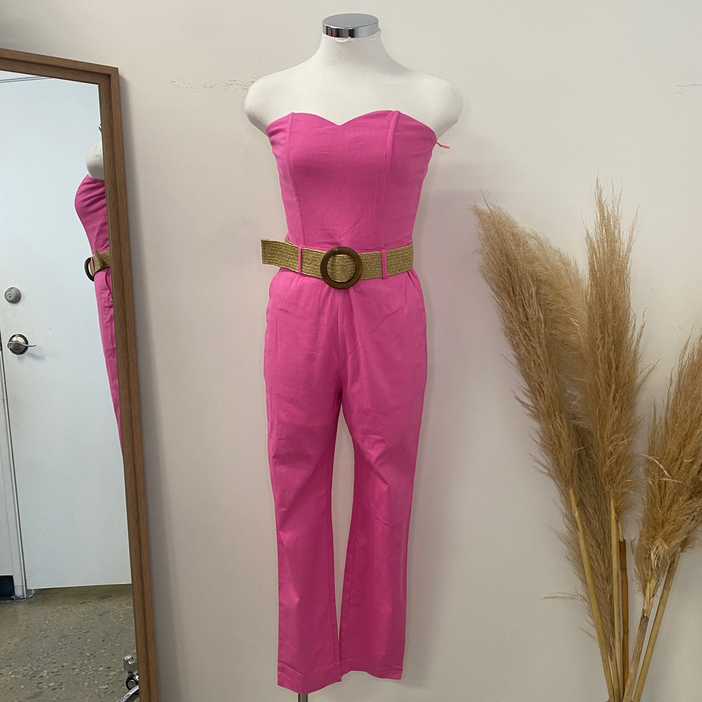 Cielo Linen Jumpsuit-Pink