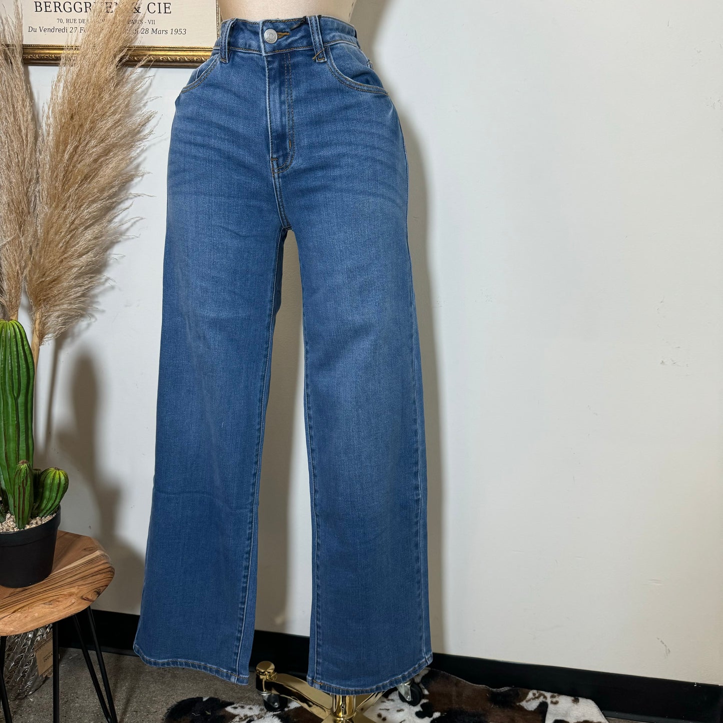V2610M High Rise Wide Leg-Medium Blue