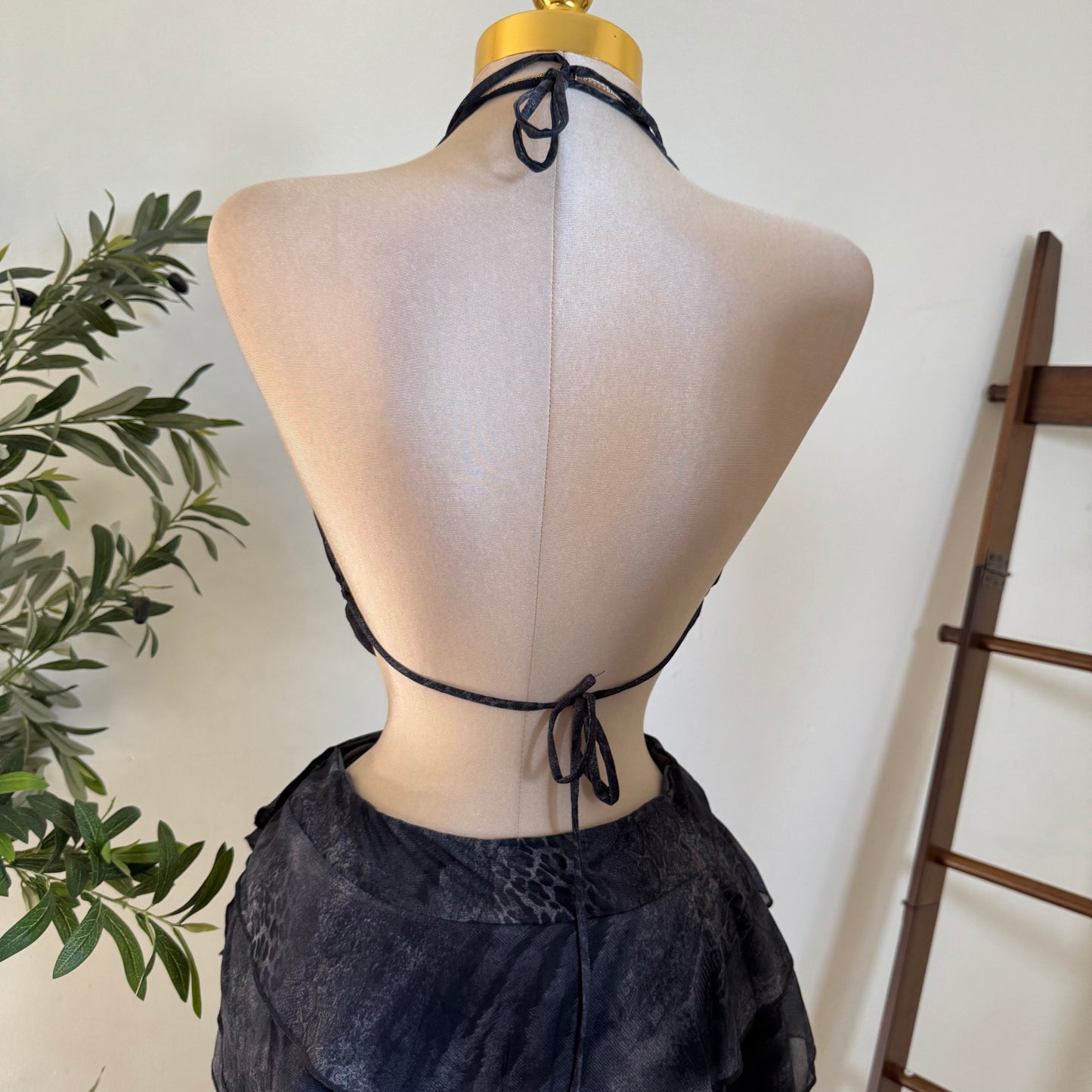 Sexy Cowl Set-Charcoal