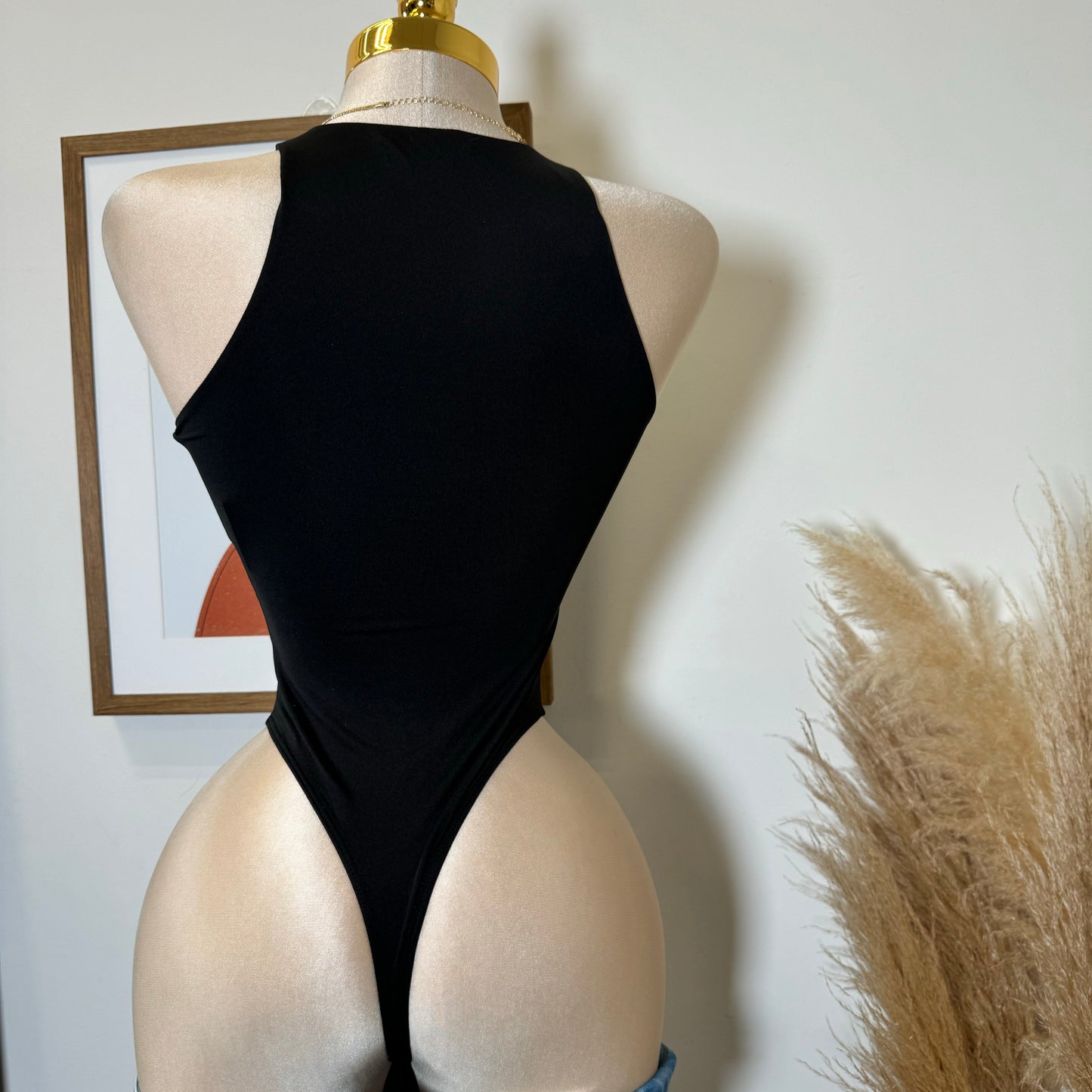 Contour Double Layered 90s Bodysuit-Black