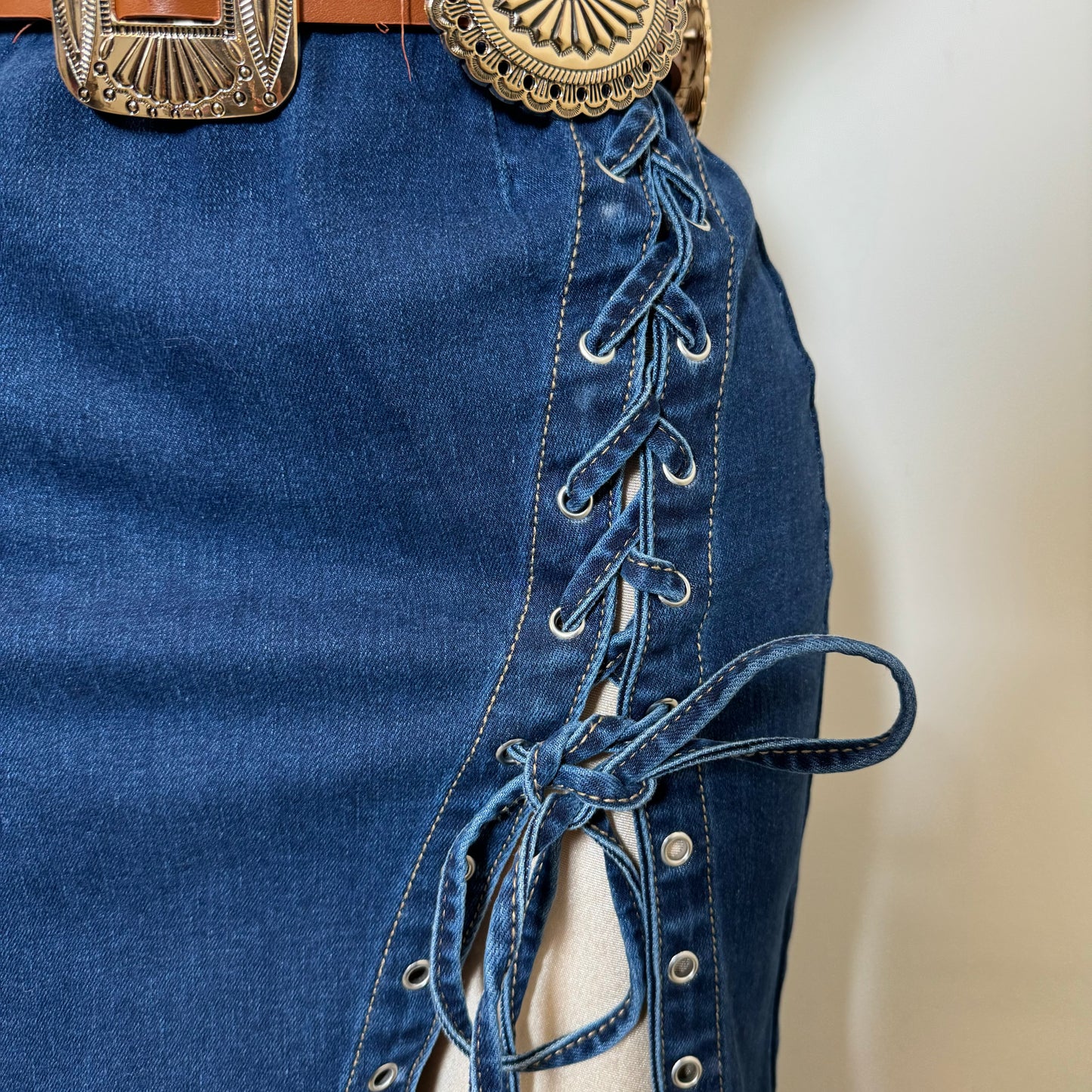 Long Denim High Waisted-Blue