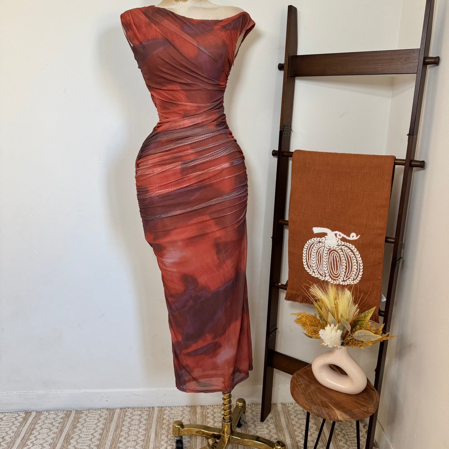 Luxi Dress-Rust