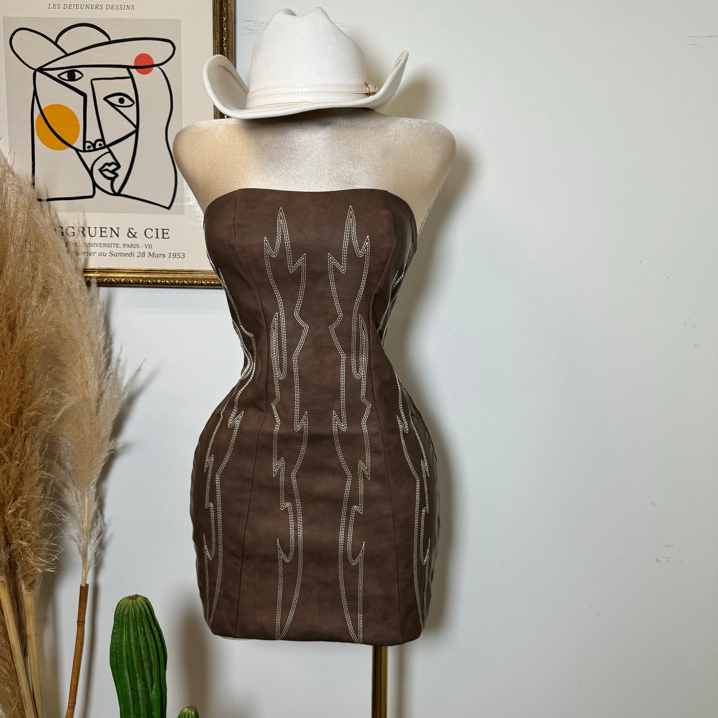 Taymara Corset Dress-Brown