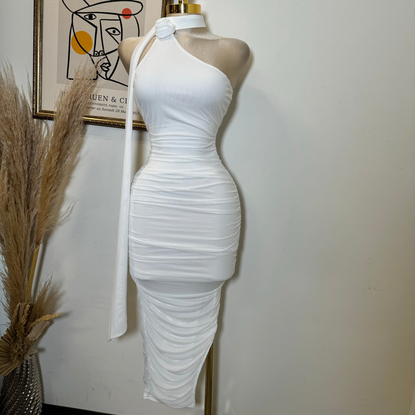 Evonne Rose Dress-White