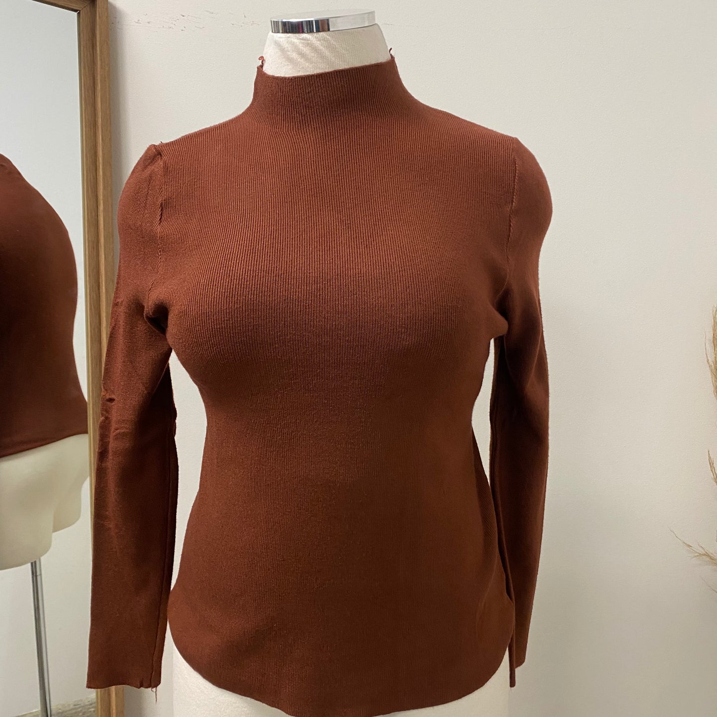 Turtle Neck Top PL-Brown