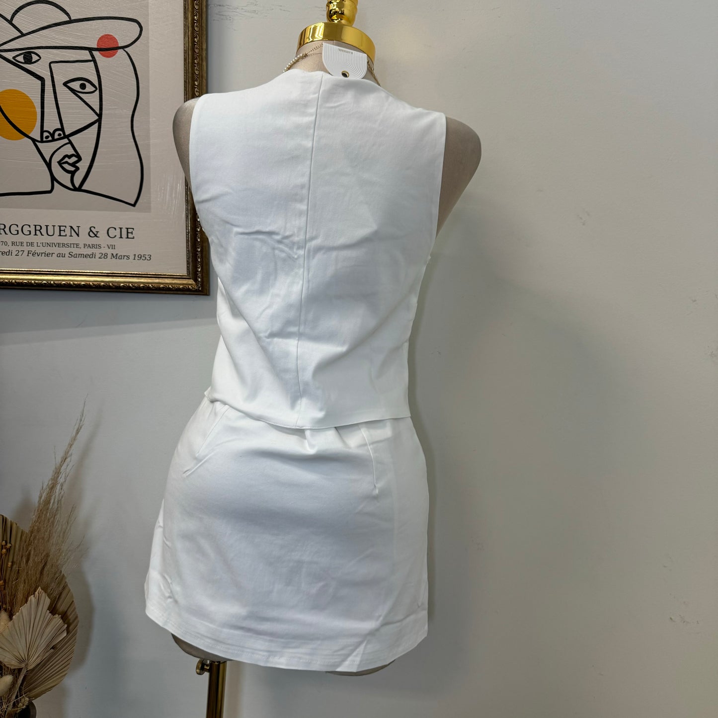 Ozi Skirt Set-White