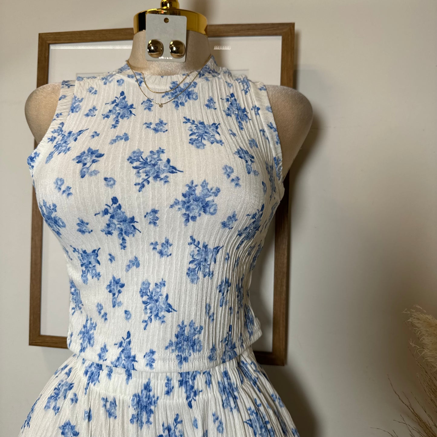 Tamara Two Piece Set-White/Blue