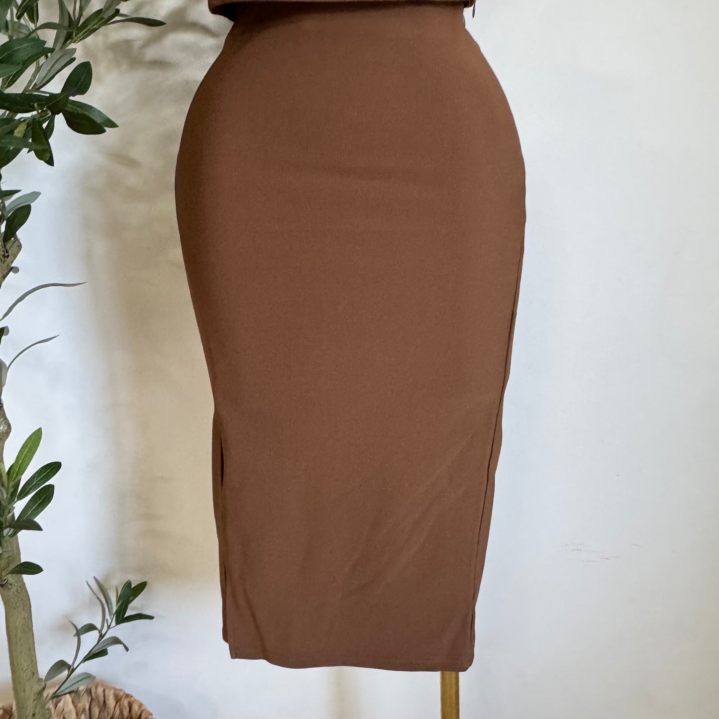Mixy Skirt Set-Brown