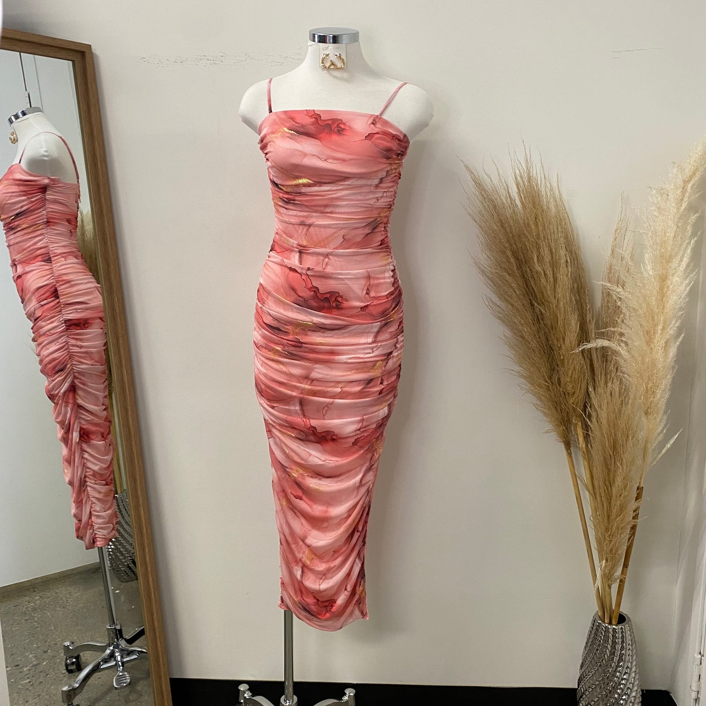 Camila Midi Dress-Pink1