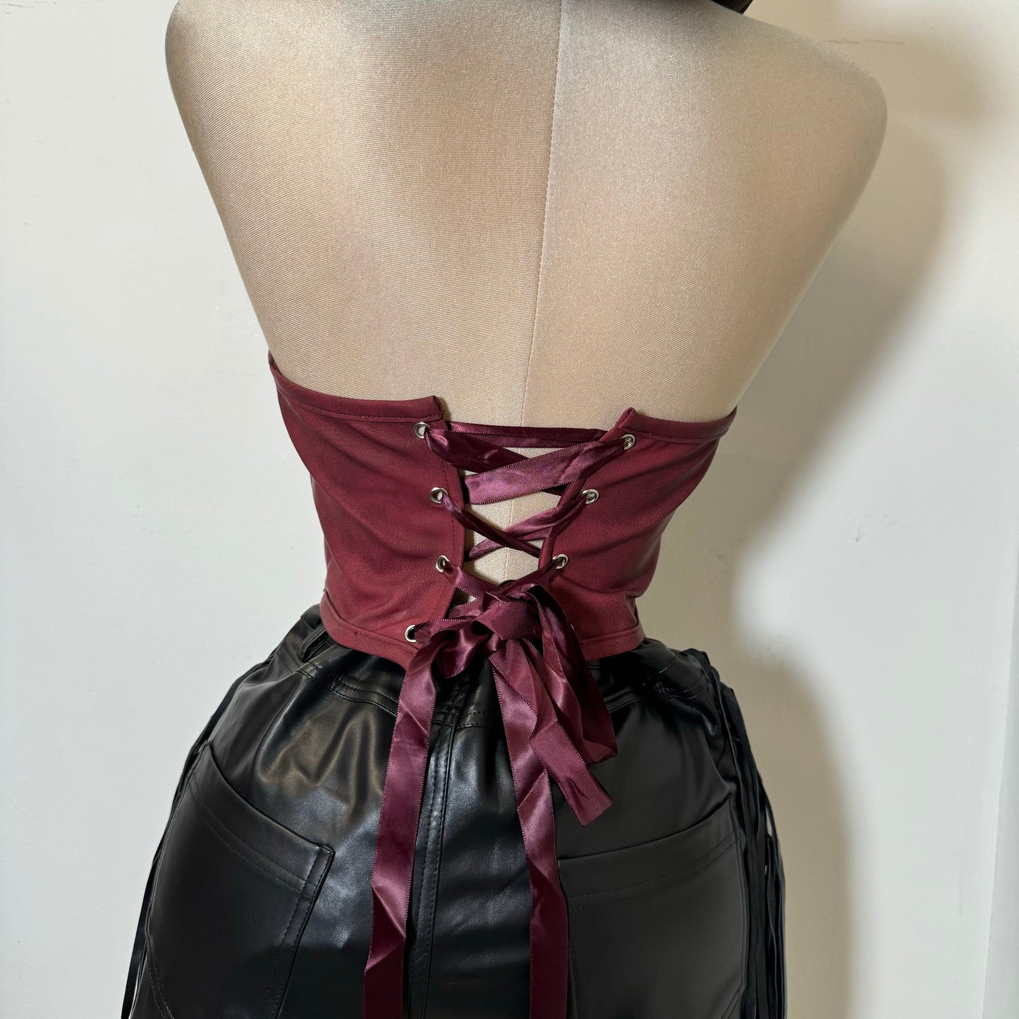 La Bota Corset -Burgundy