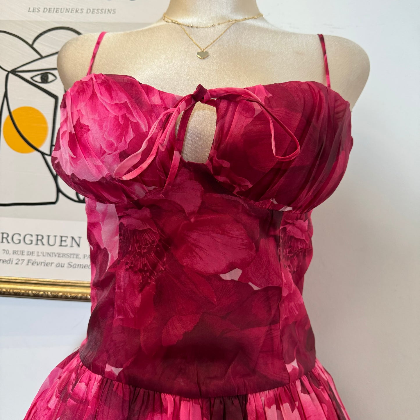 Rose Bubble Dress-Hot Pink