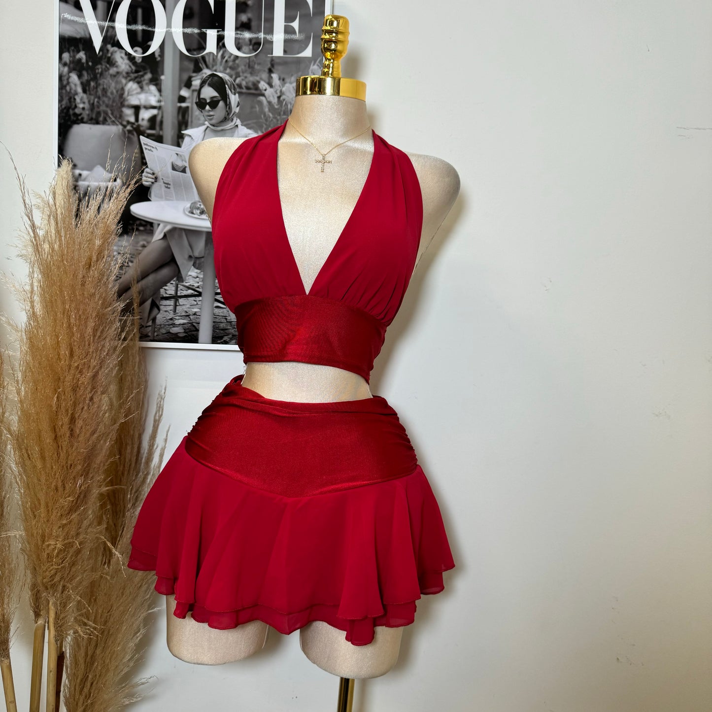 El efecto Skirt Set-Red