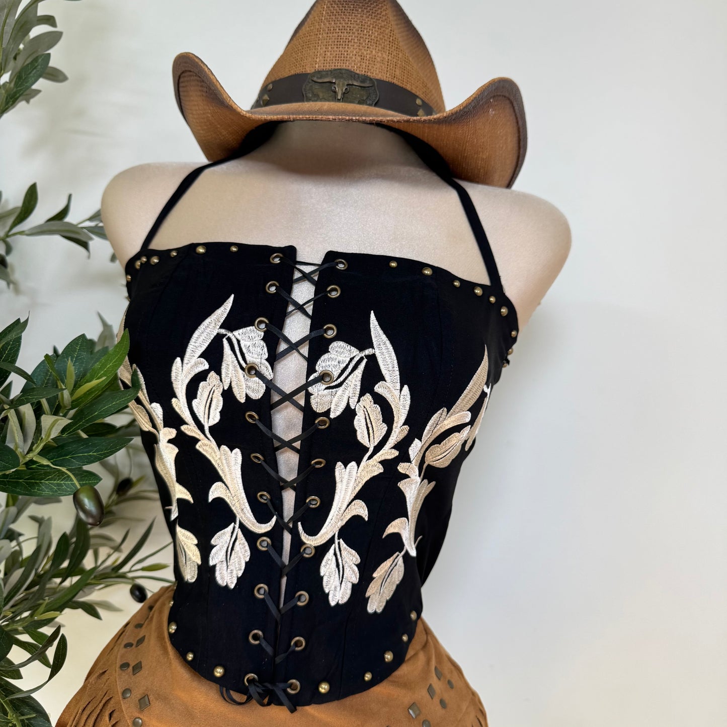 La Nena Corset Top-Black