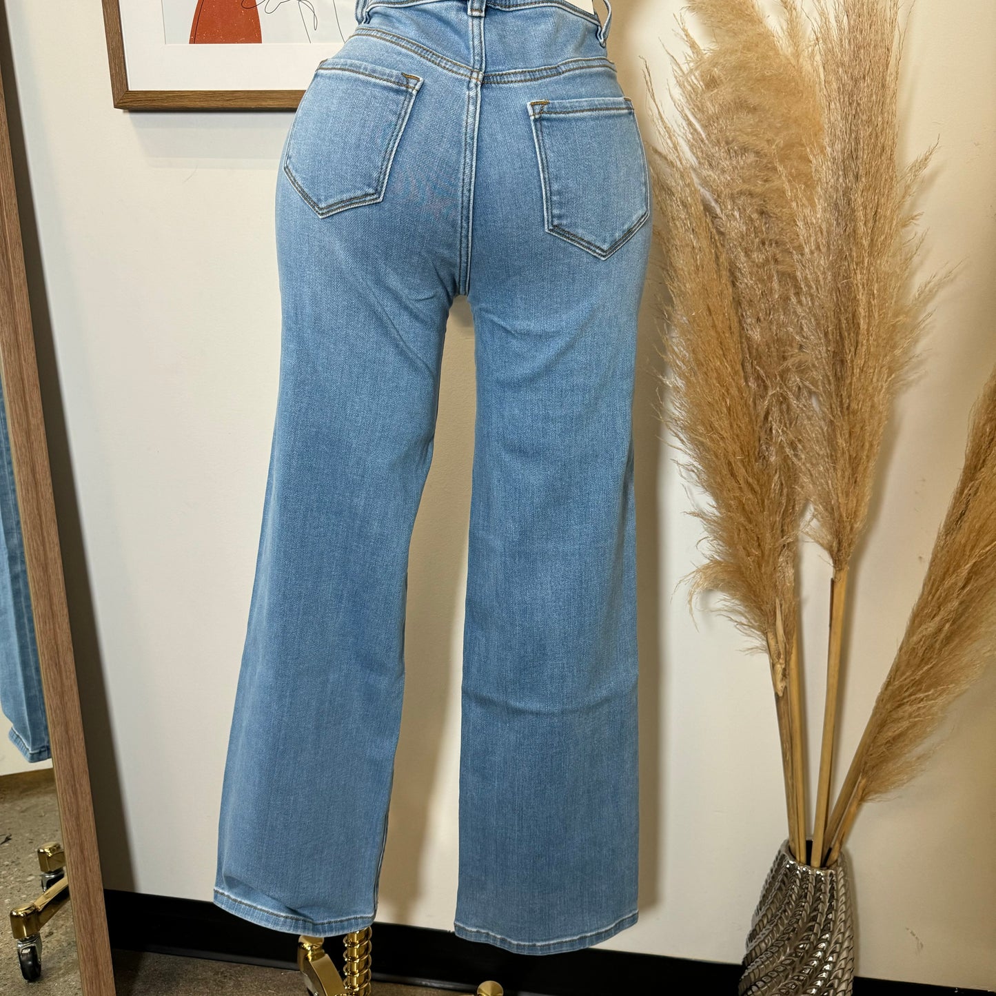 V2632M High Tight Cut Wide Leg-Blue