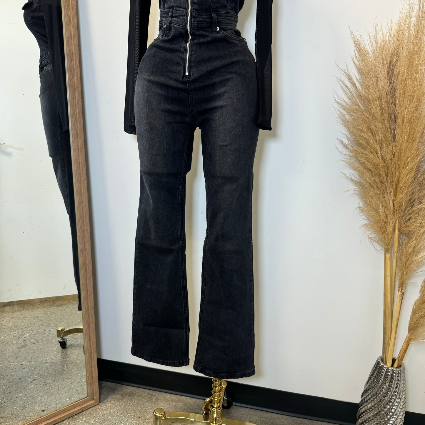 Rodeo Strapless Denim Jumpsuit-Black1