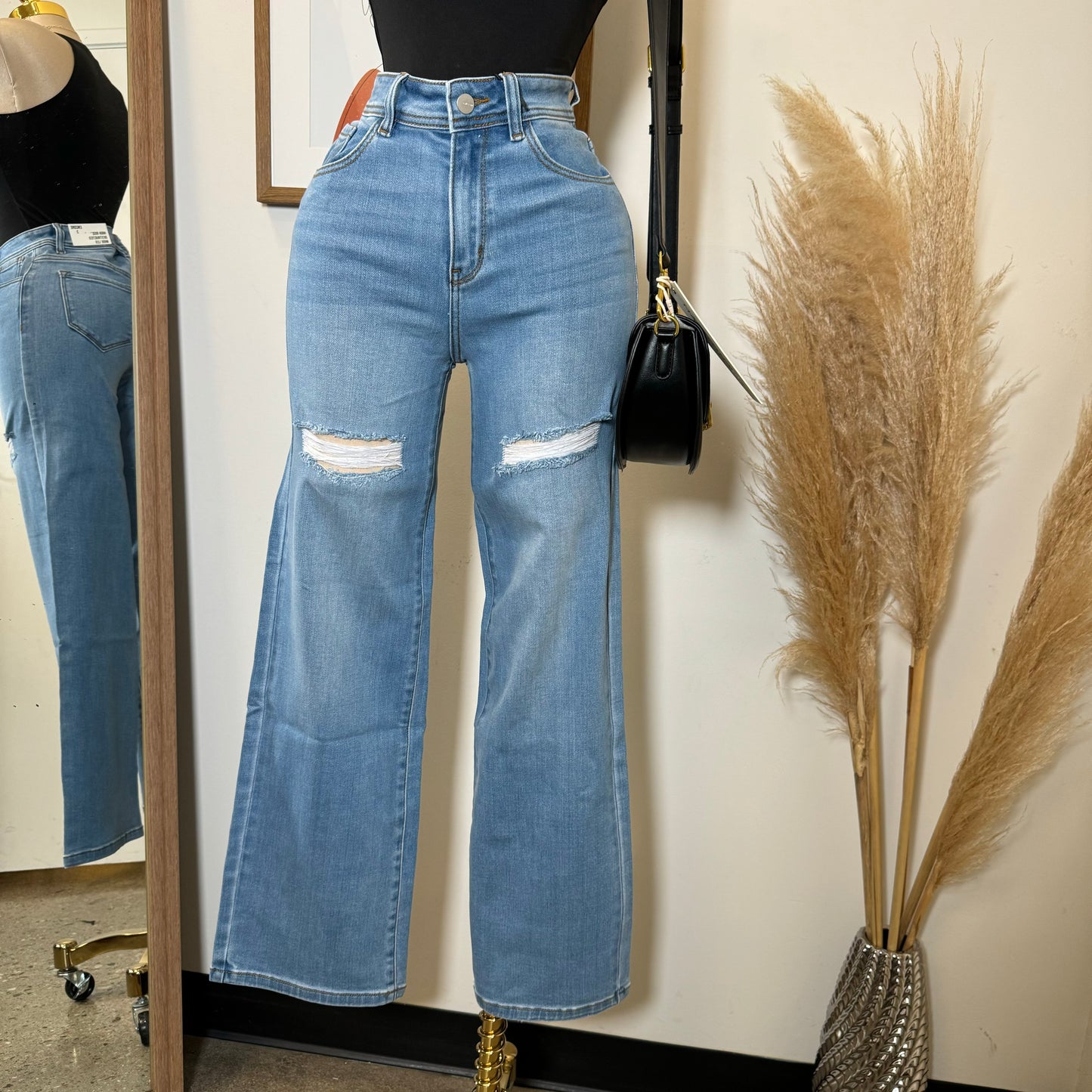 V2632M High Tight Cut Wide Leg-Blue