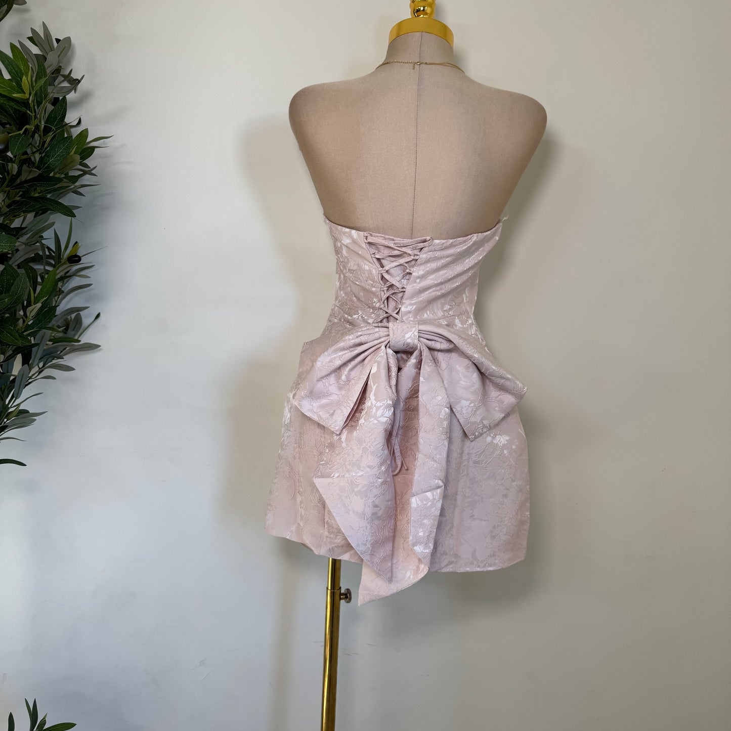 Bow Corset Dress-Baby Pink