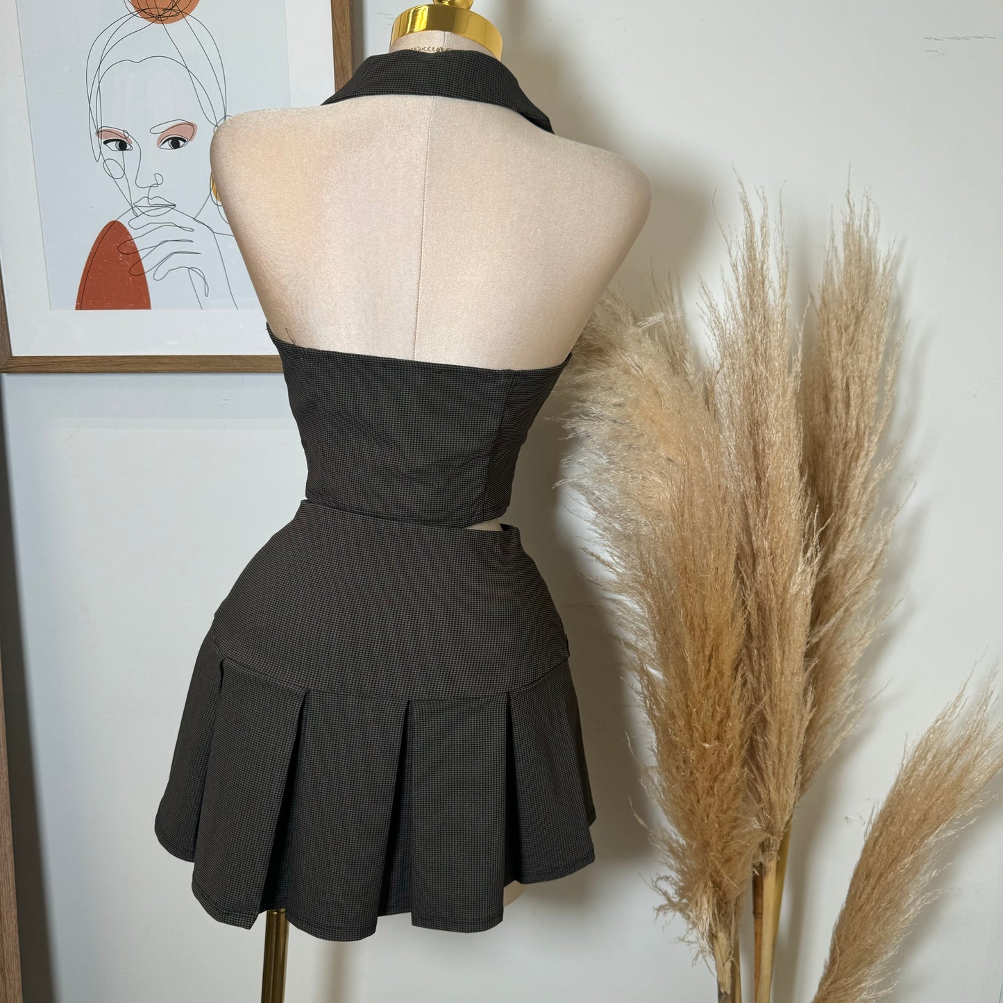 Revolu Skirt Set-Brown