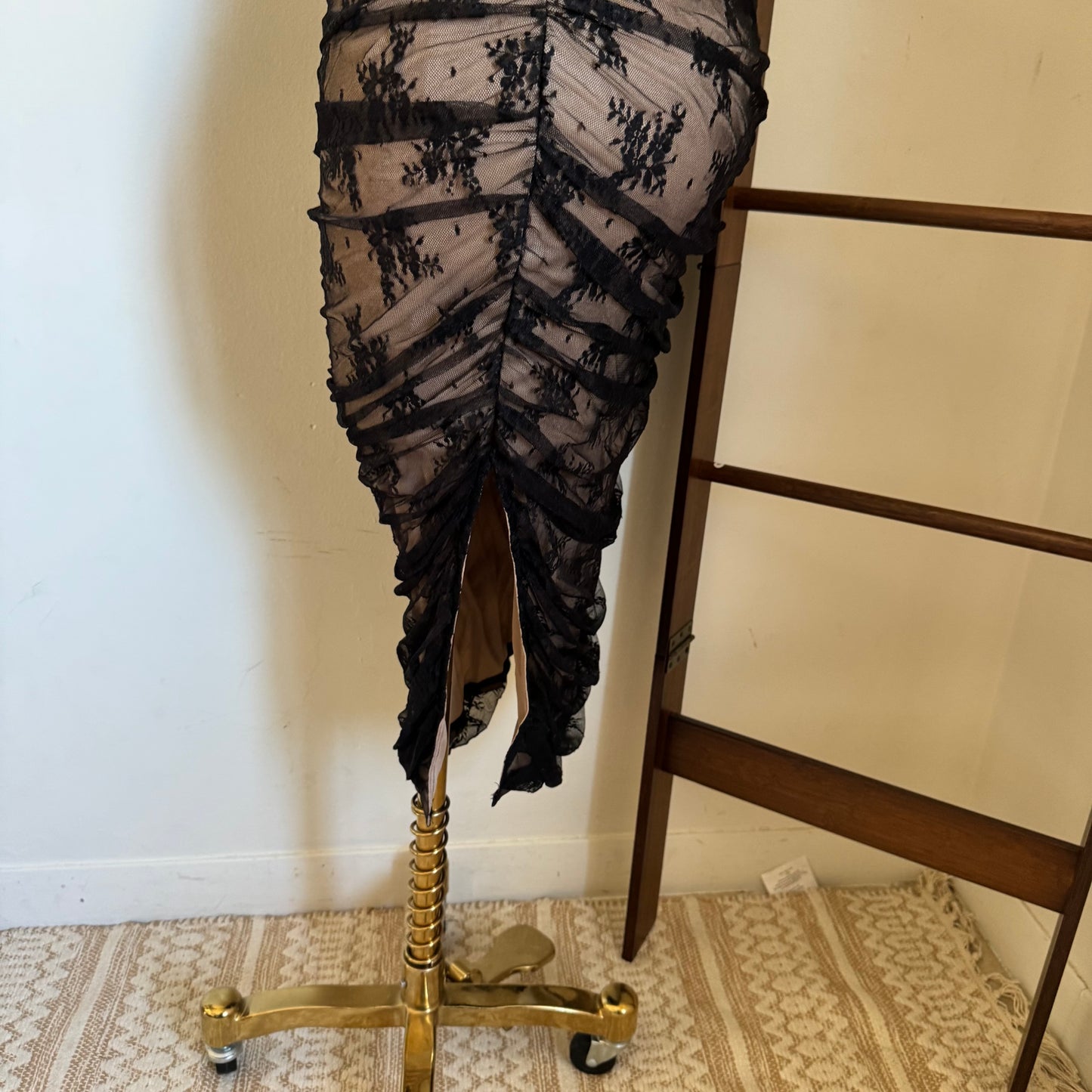 Lace Midi Dress Plus size -Black