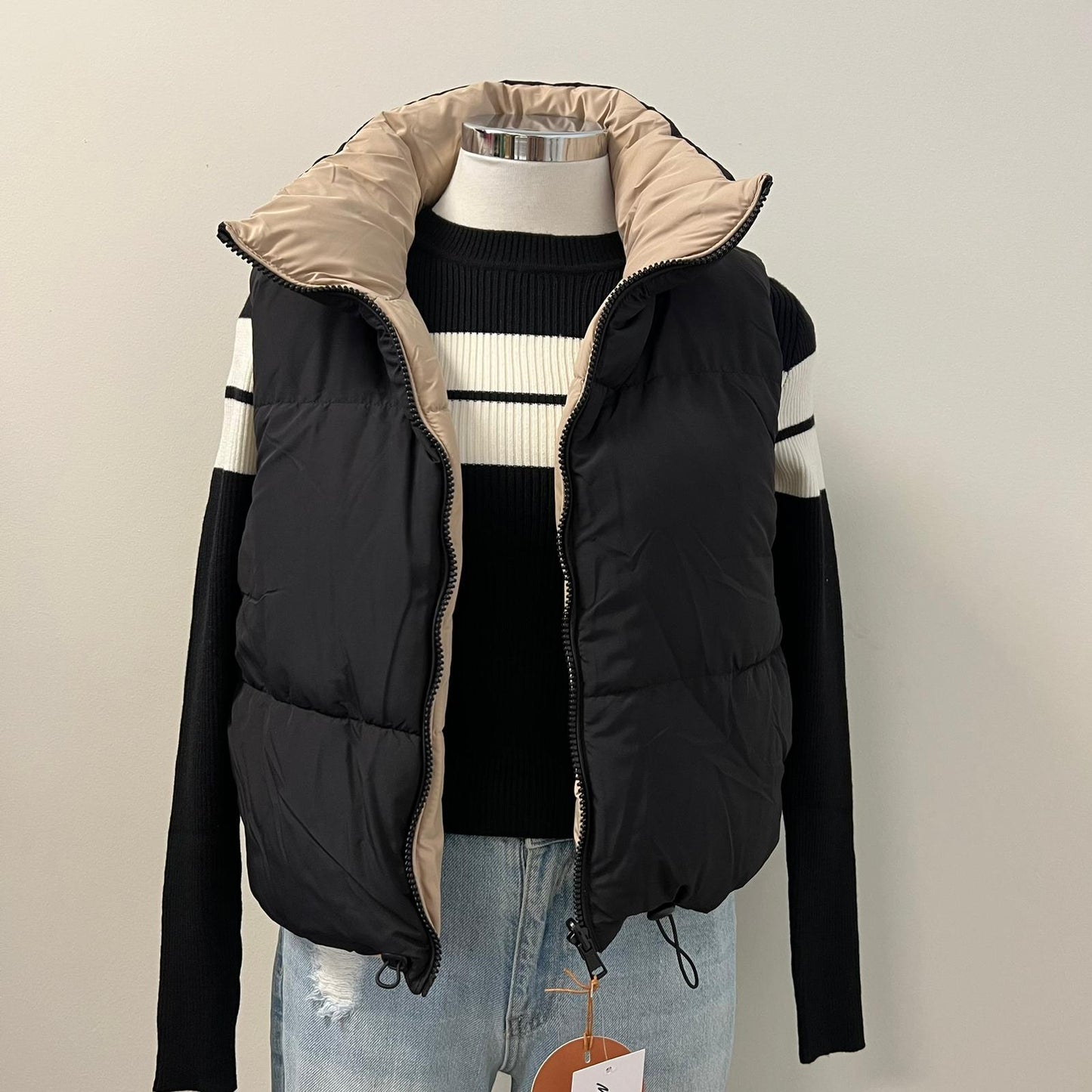 Faiza Reversible Vest -Black