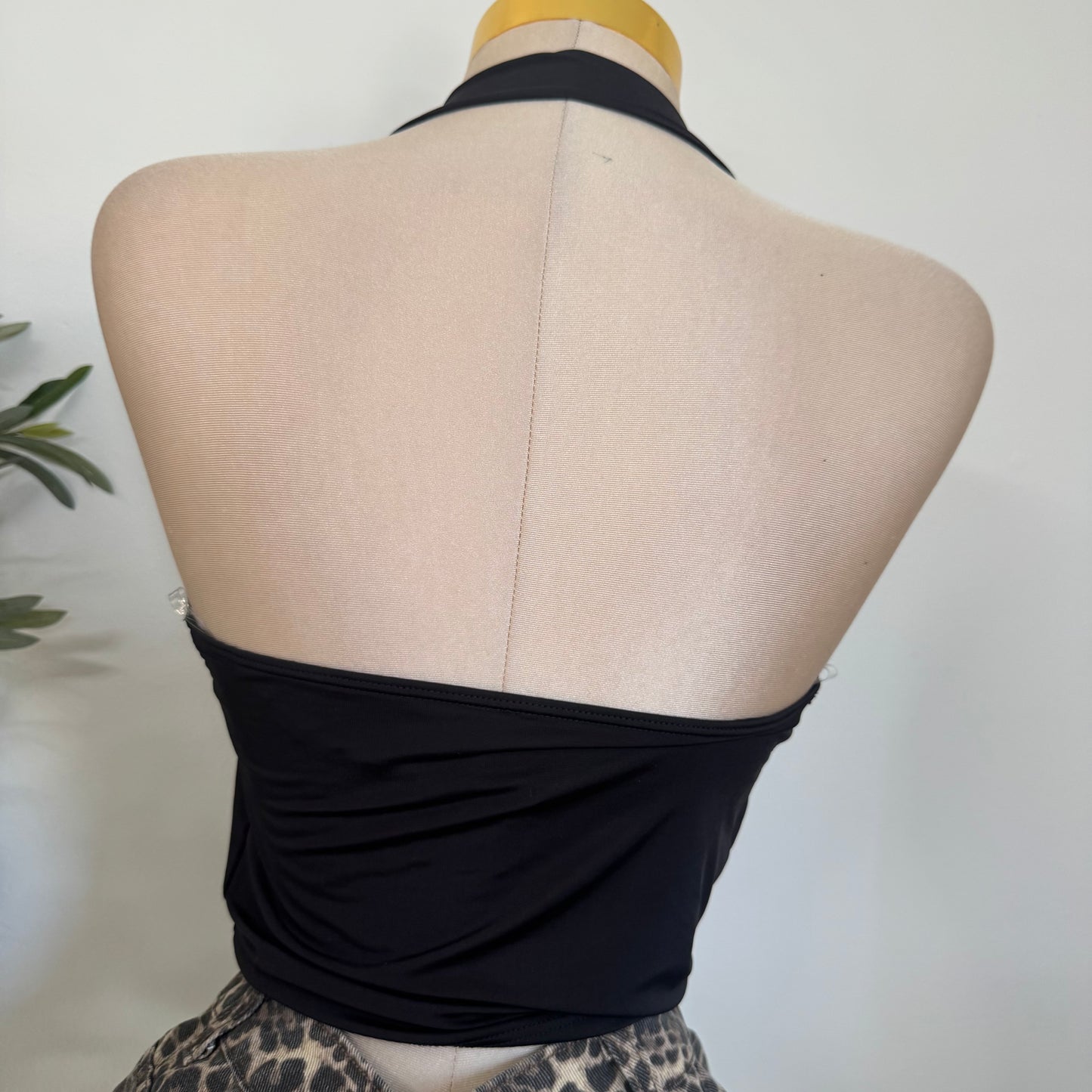 Halter Cowl Top-Black