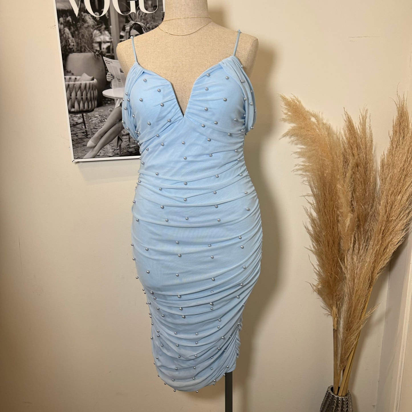 Aria Pearl Dress PL-Blue