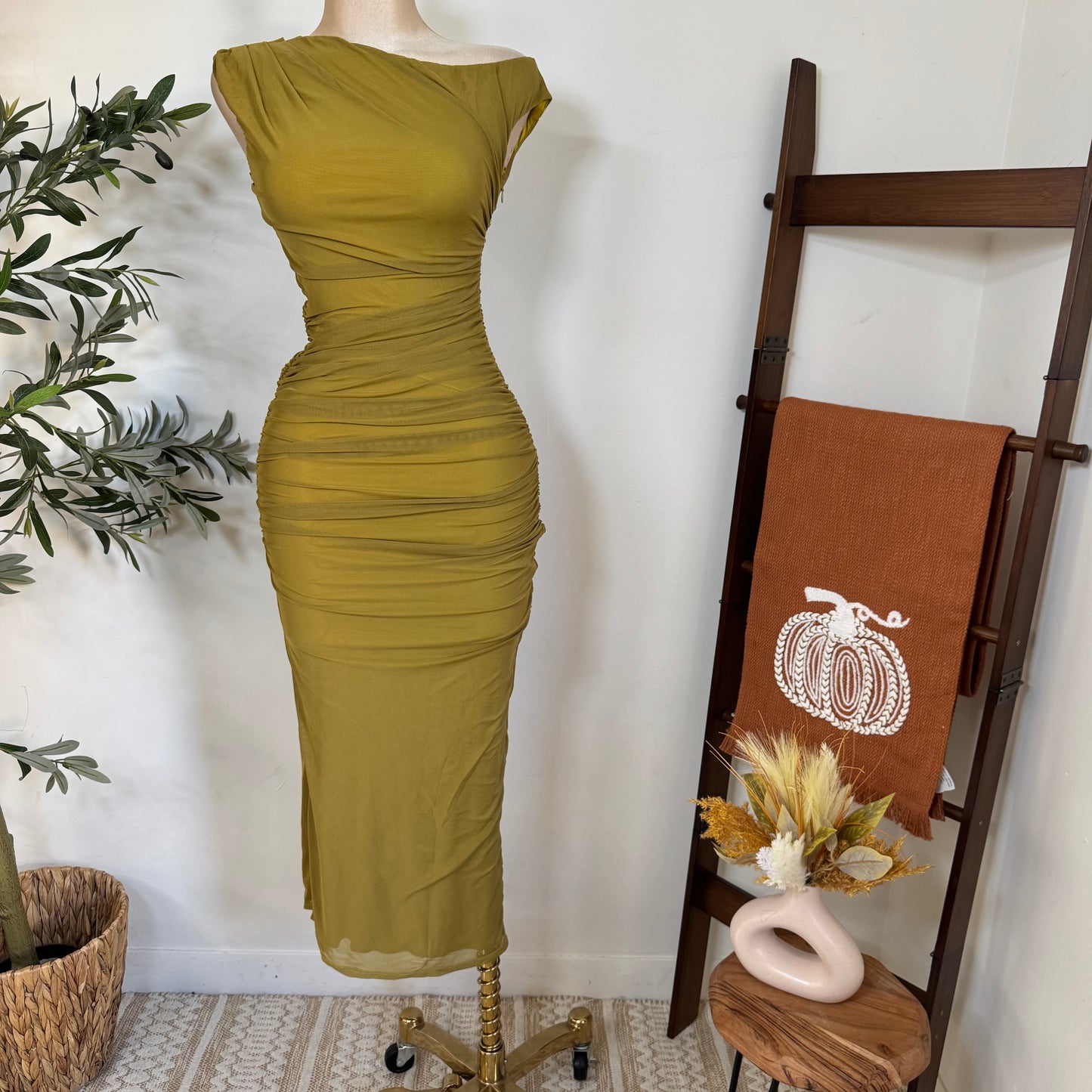 Luxi Dress-Olive