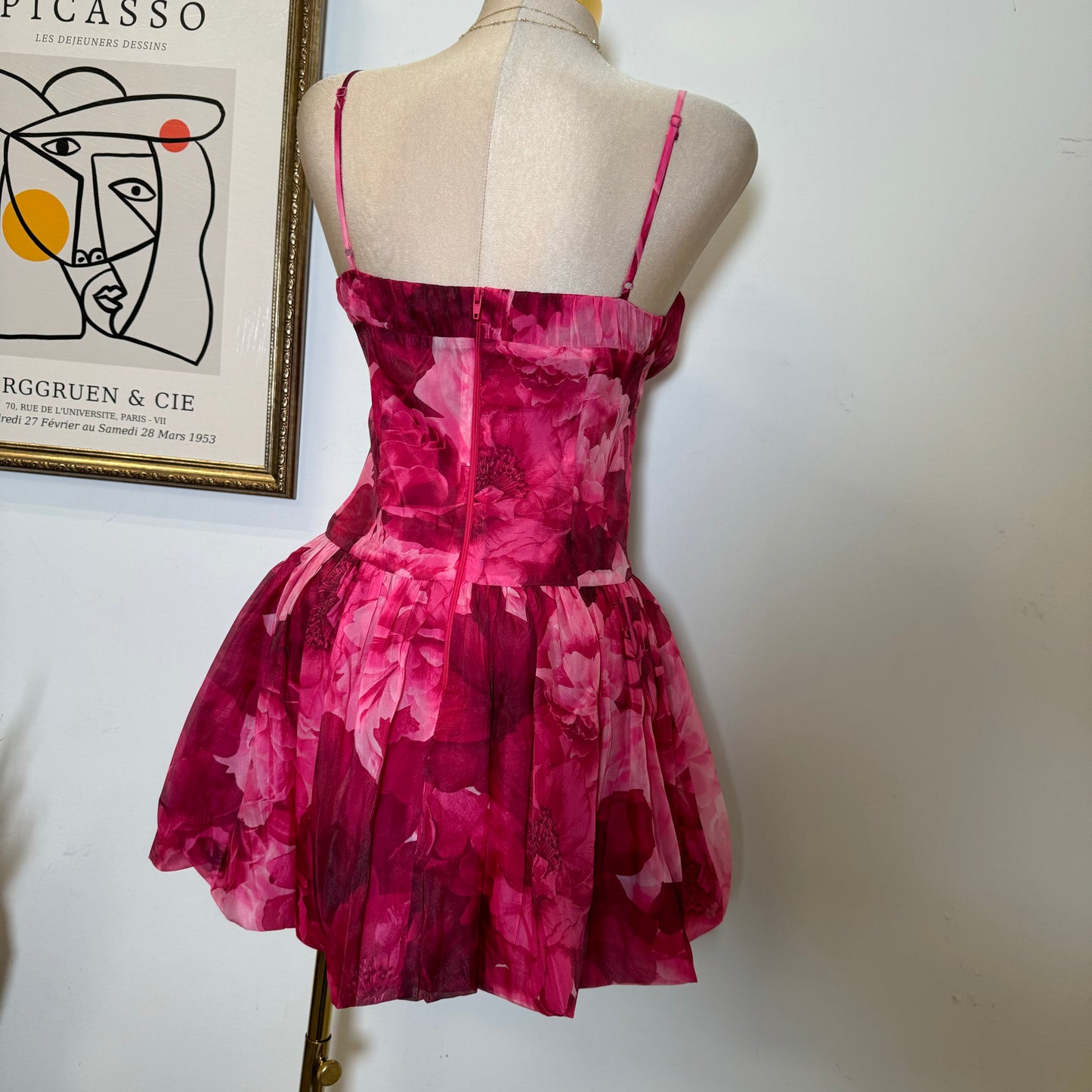 Rose Bubble Dress-Hot Pink