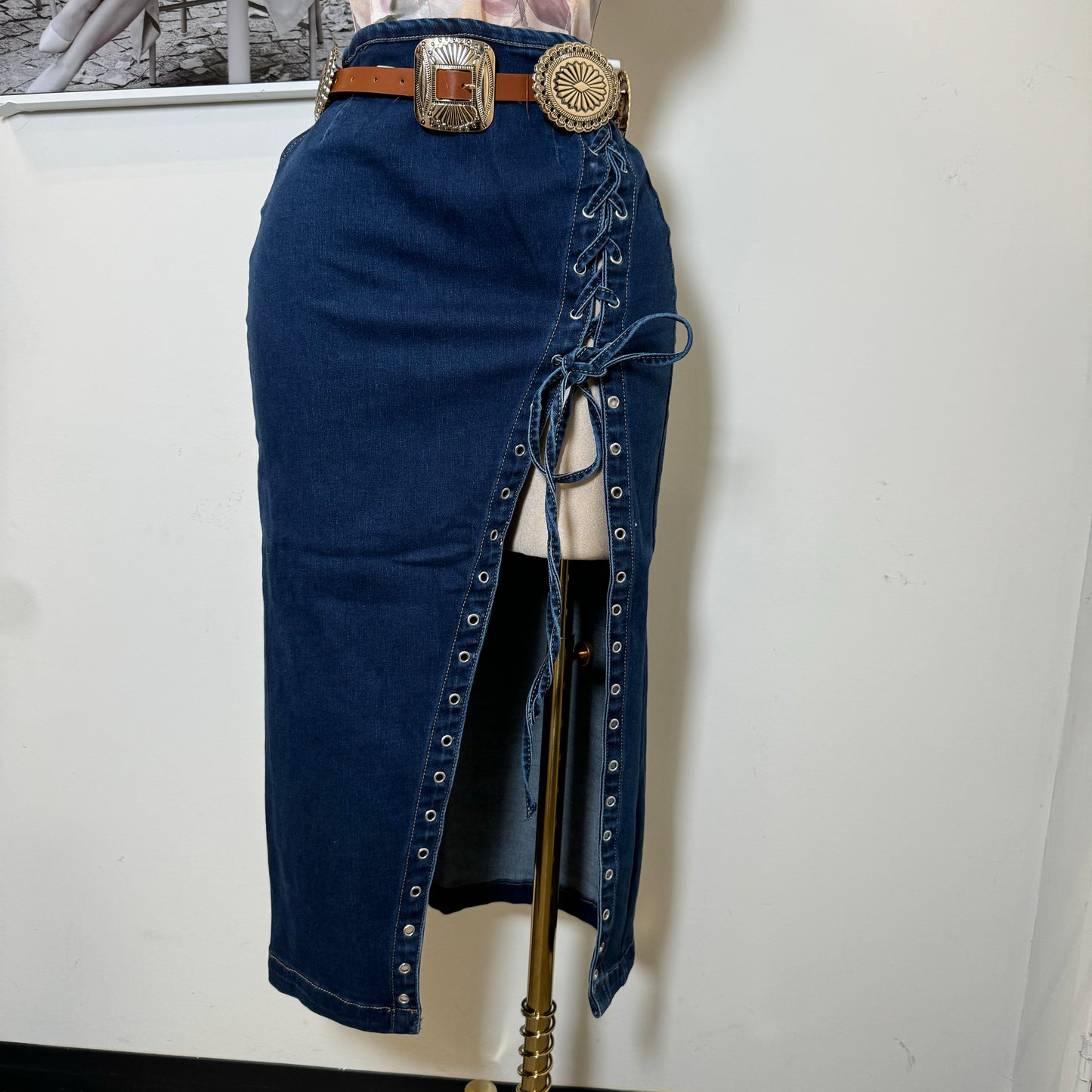Long Denim High Waisted-Blue