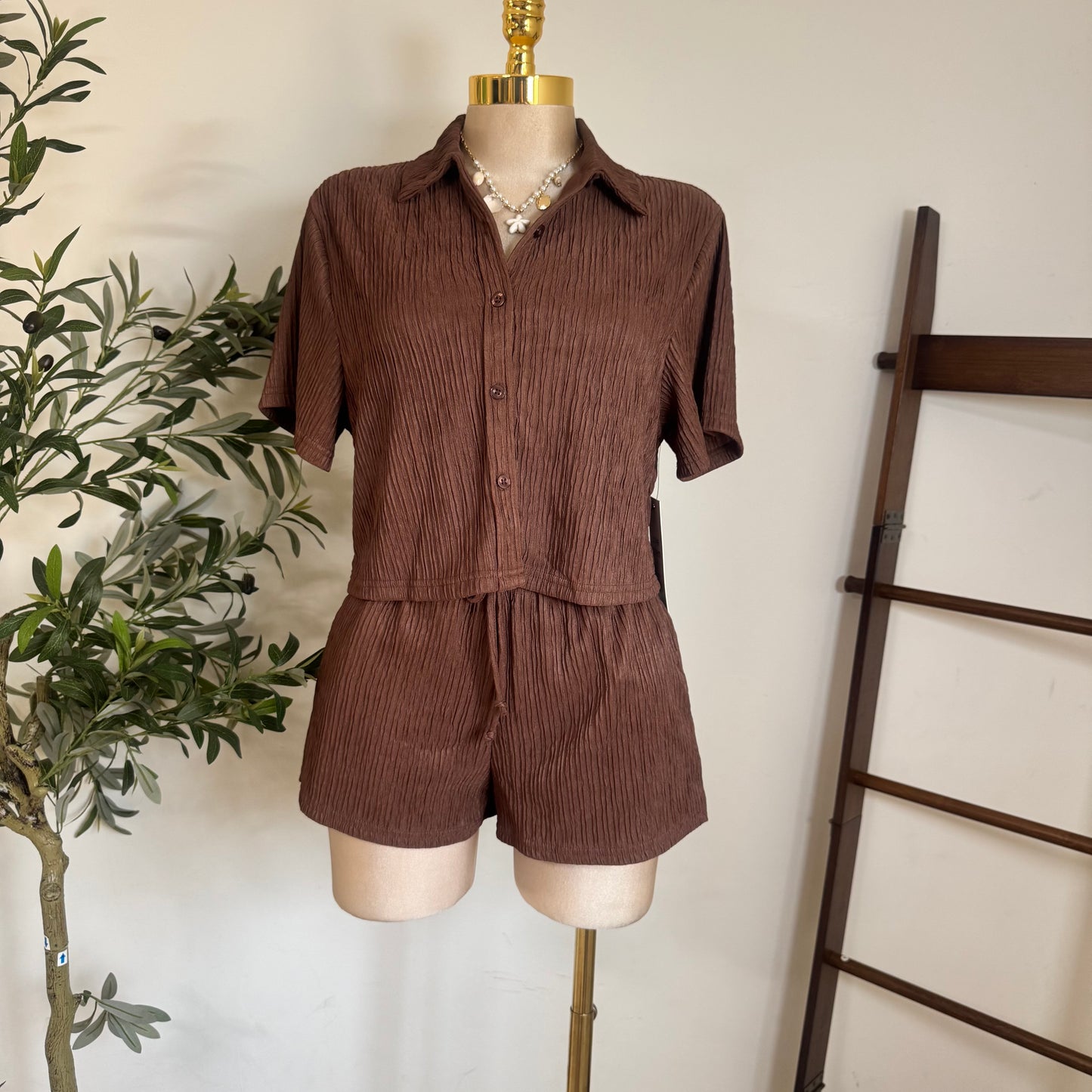 Loxi Short Set-Brown