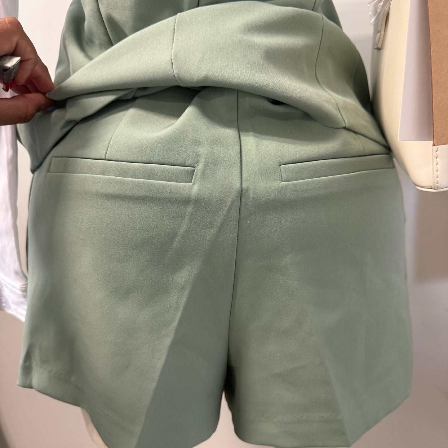 Chic Vest and Skort Set-Sage Green