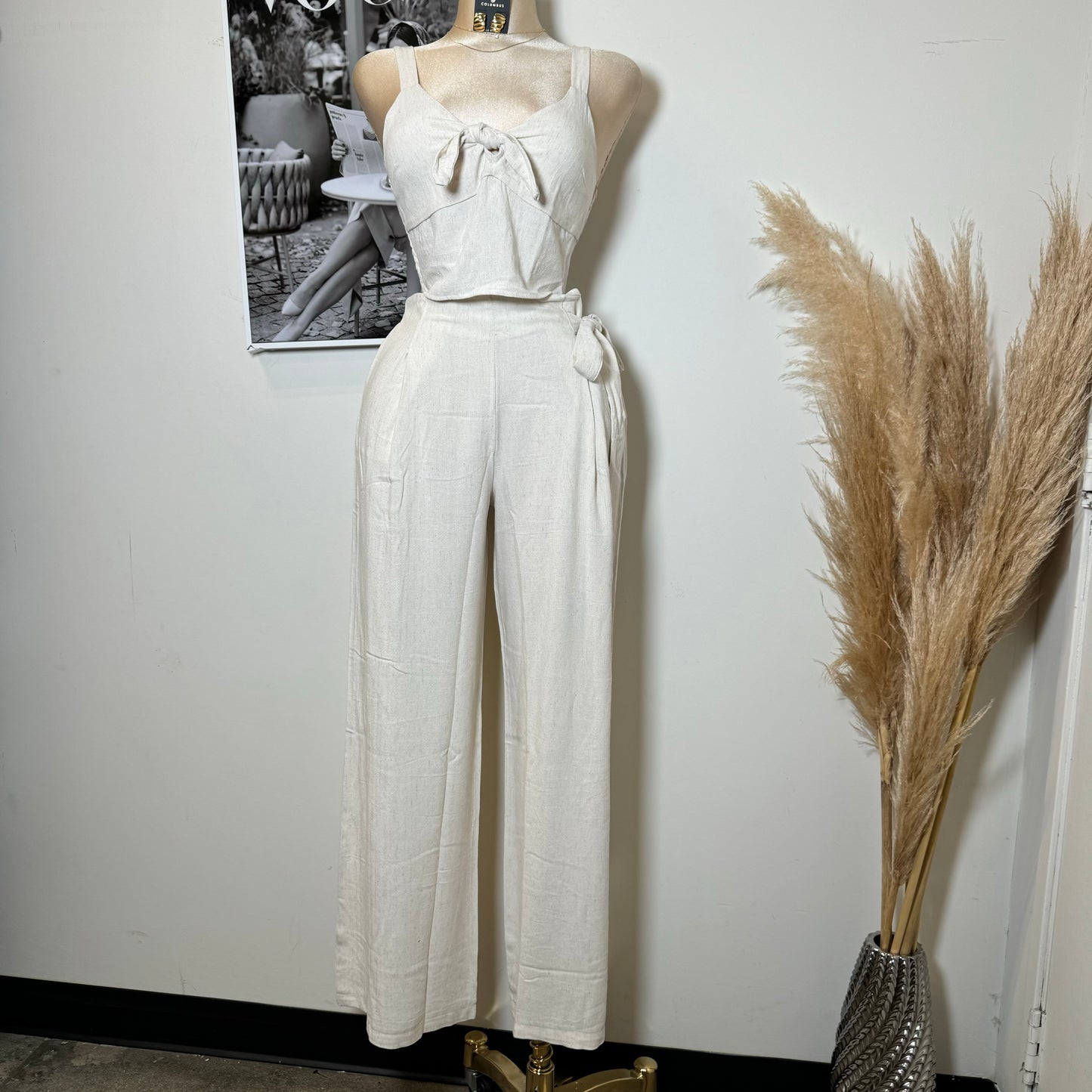 Tu Linen Pants Set-Natural