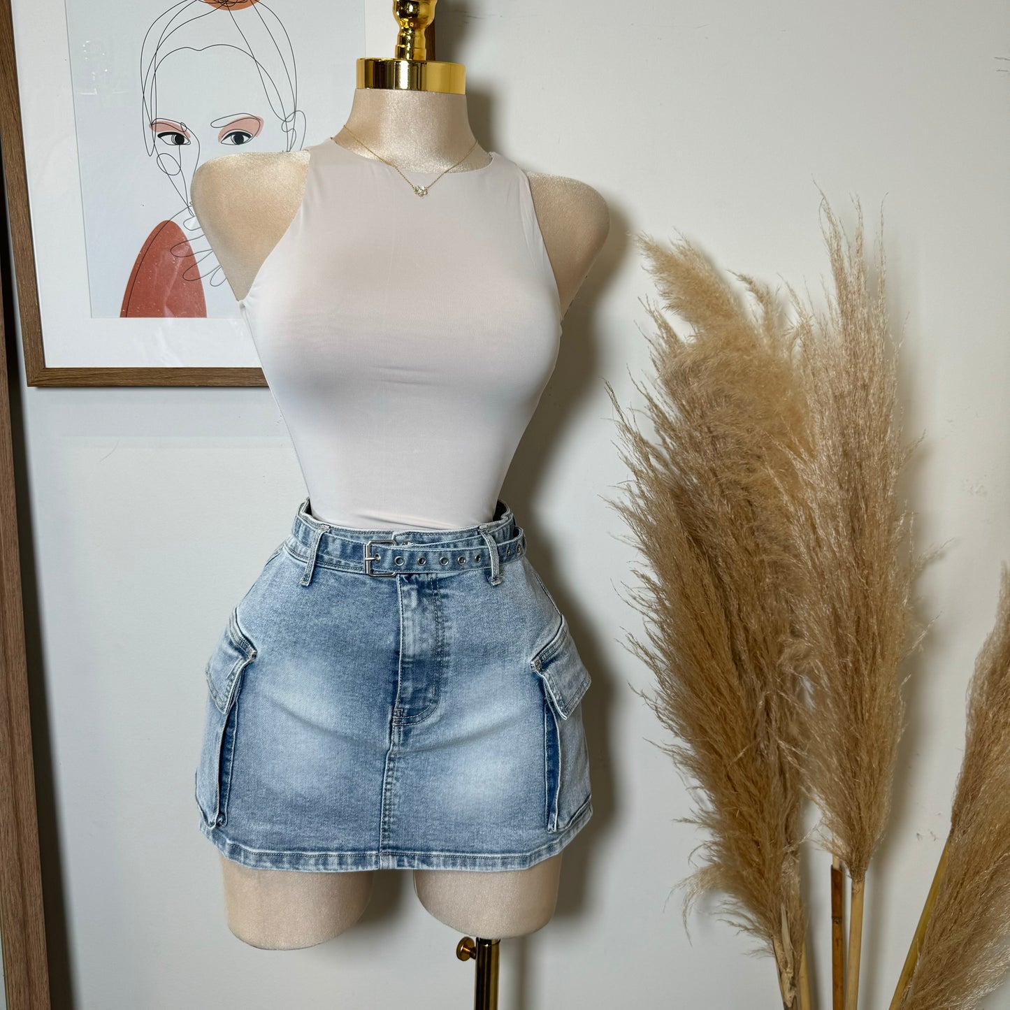 Contour Double Layered 90s Bodysuit-Oat Beige