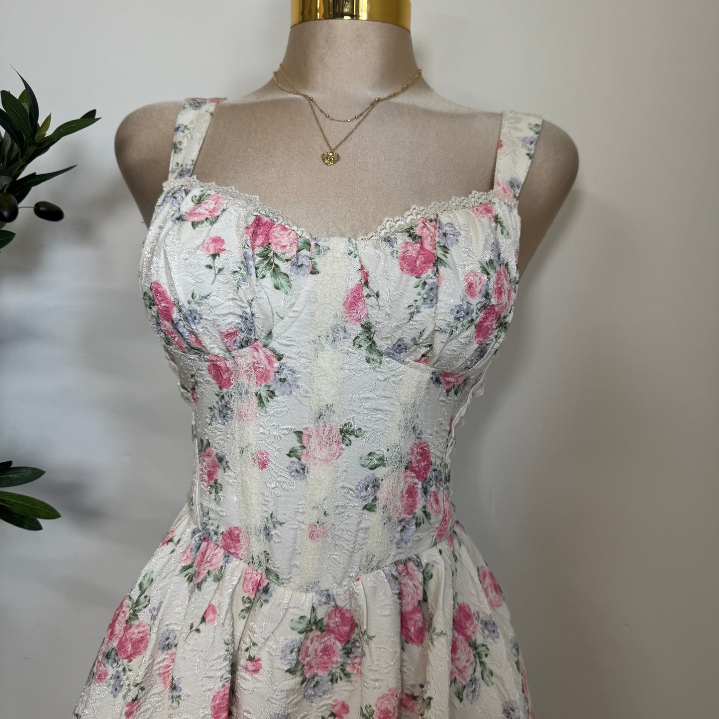 Floral bow Dress-Pink