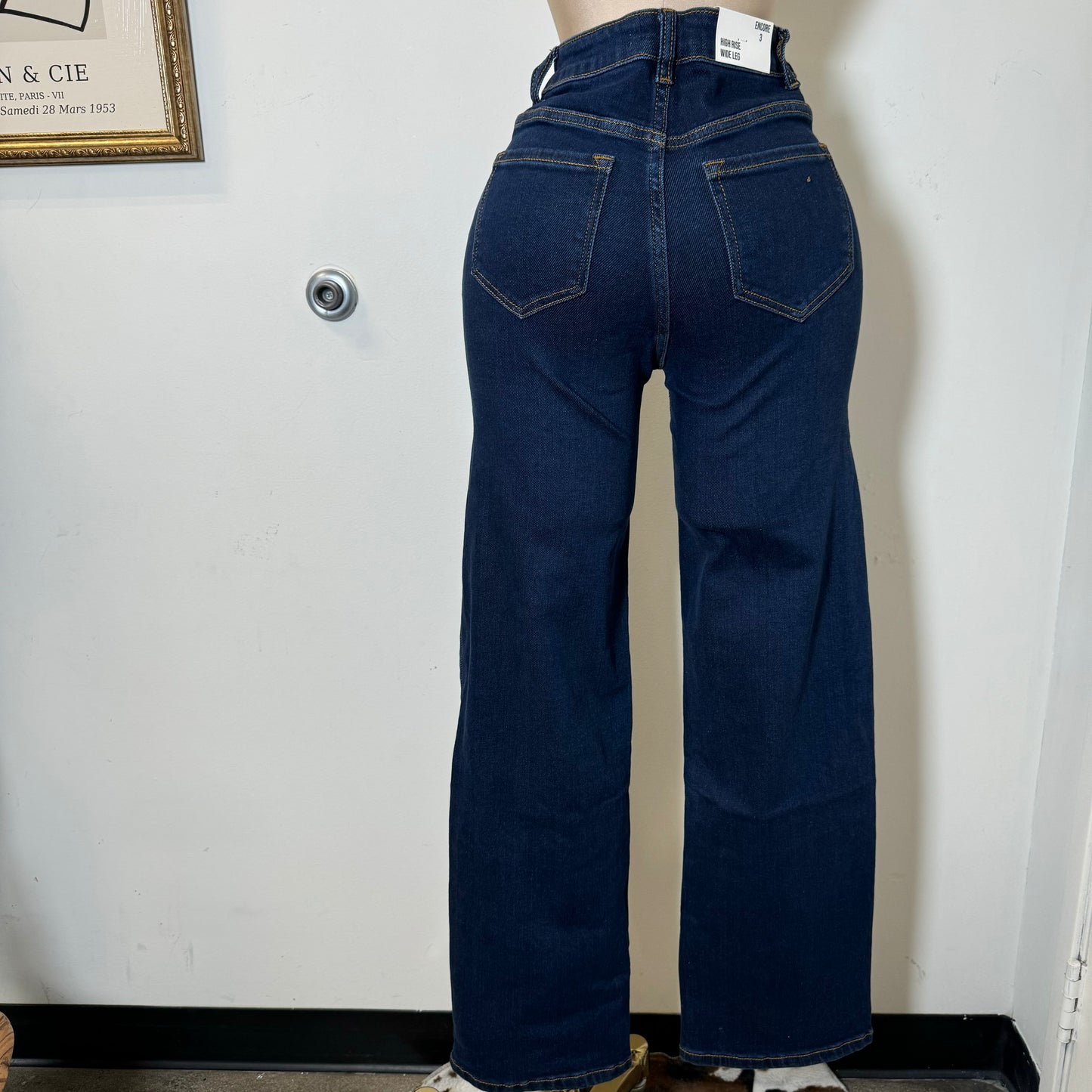 V2434D High Rise Wide Leg-Dark Blue