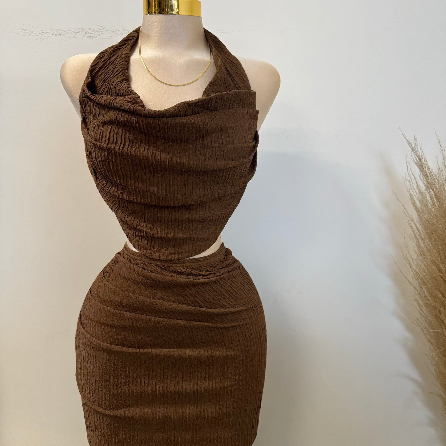 Coco Two piece Set-BROWN is