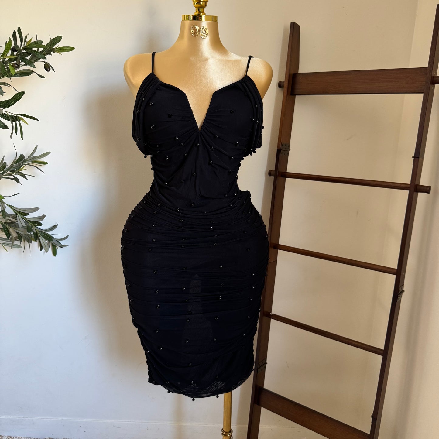 Aria Pearl Dress PL-Black