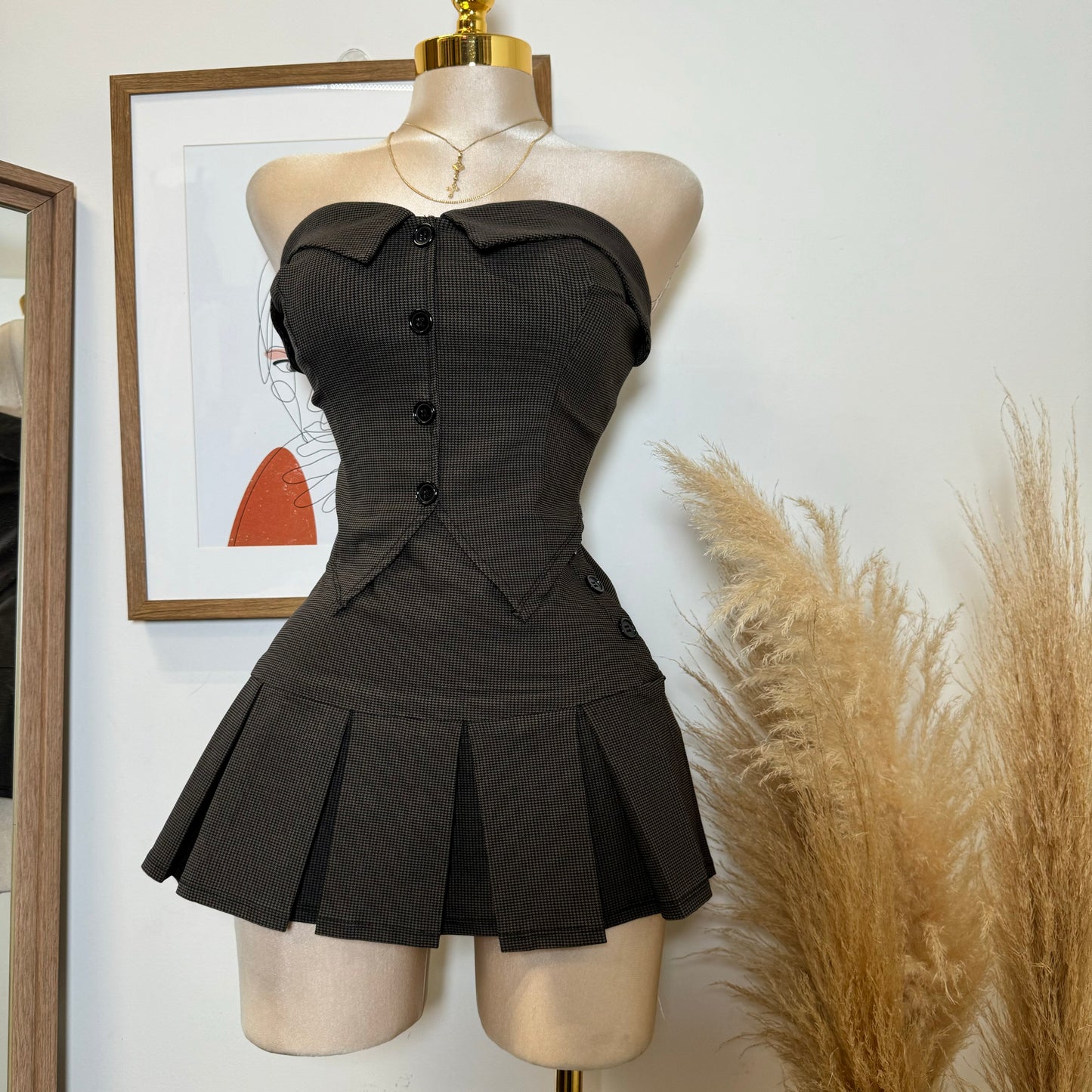 Tu Sin El Skirt Set-Brown