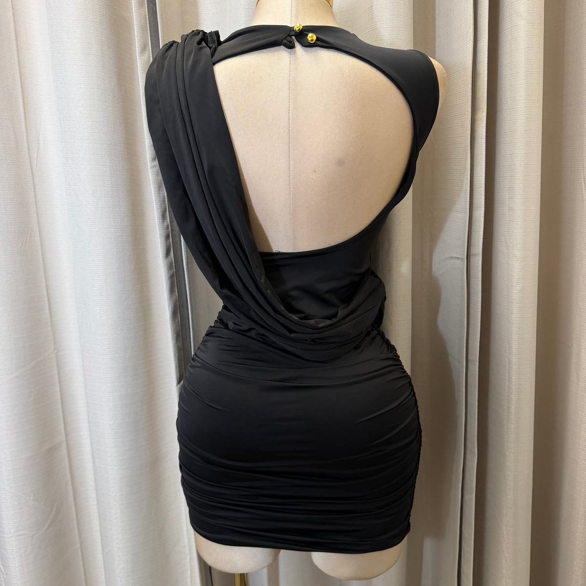 Draped Mock Dress-Black