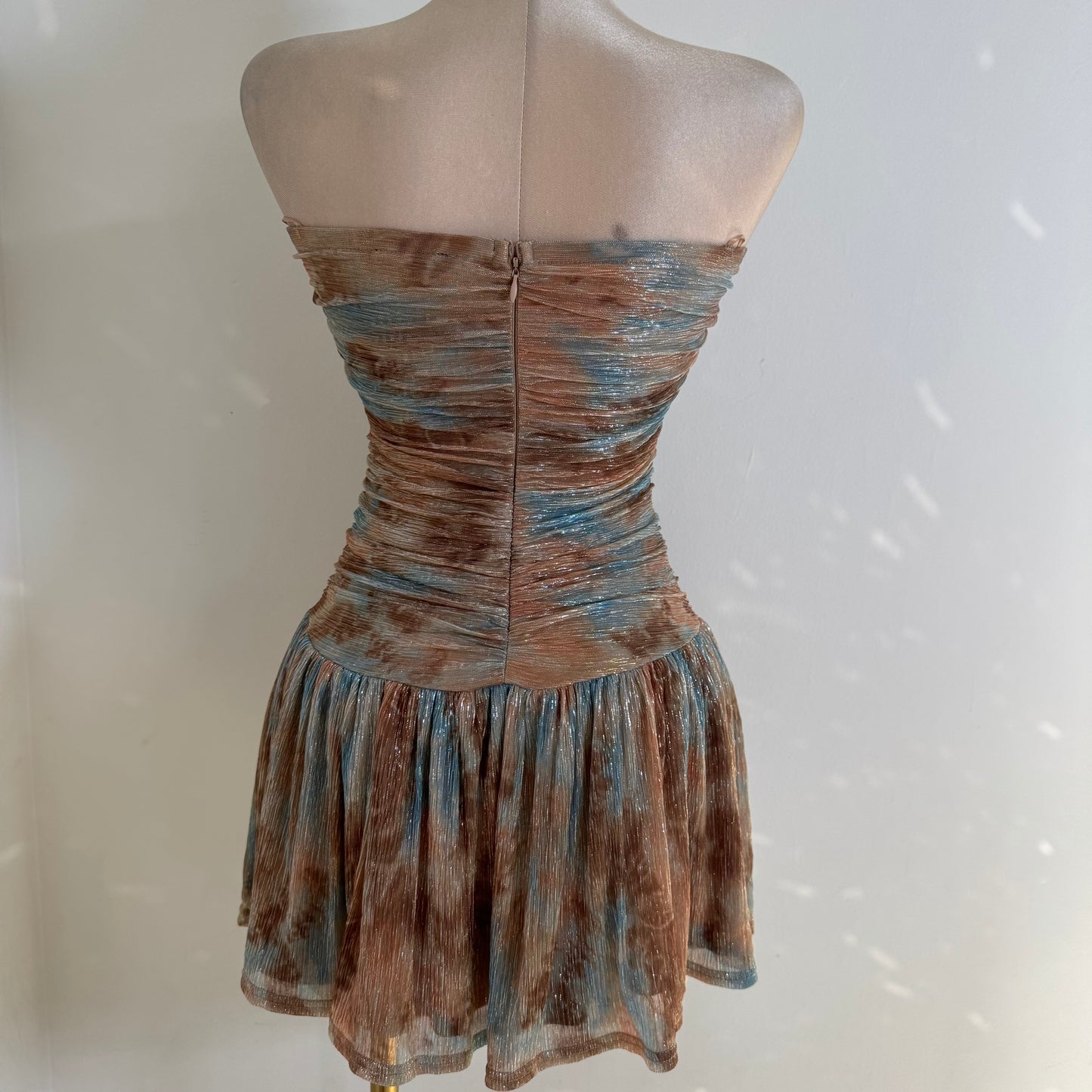 Tube Ruching fit and Flare Mini Dress-Copper