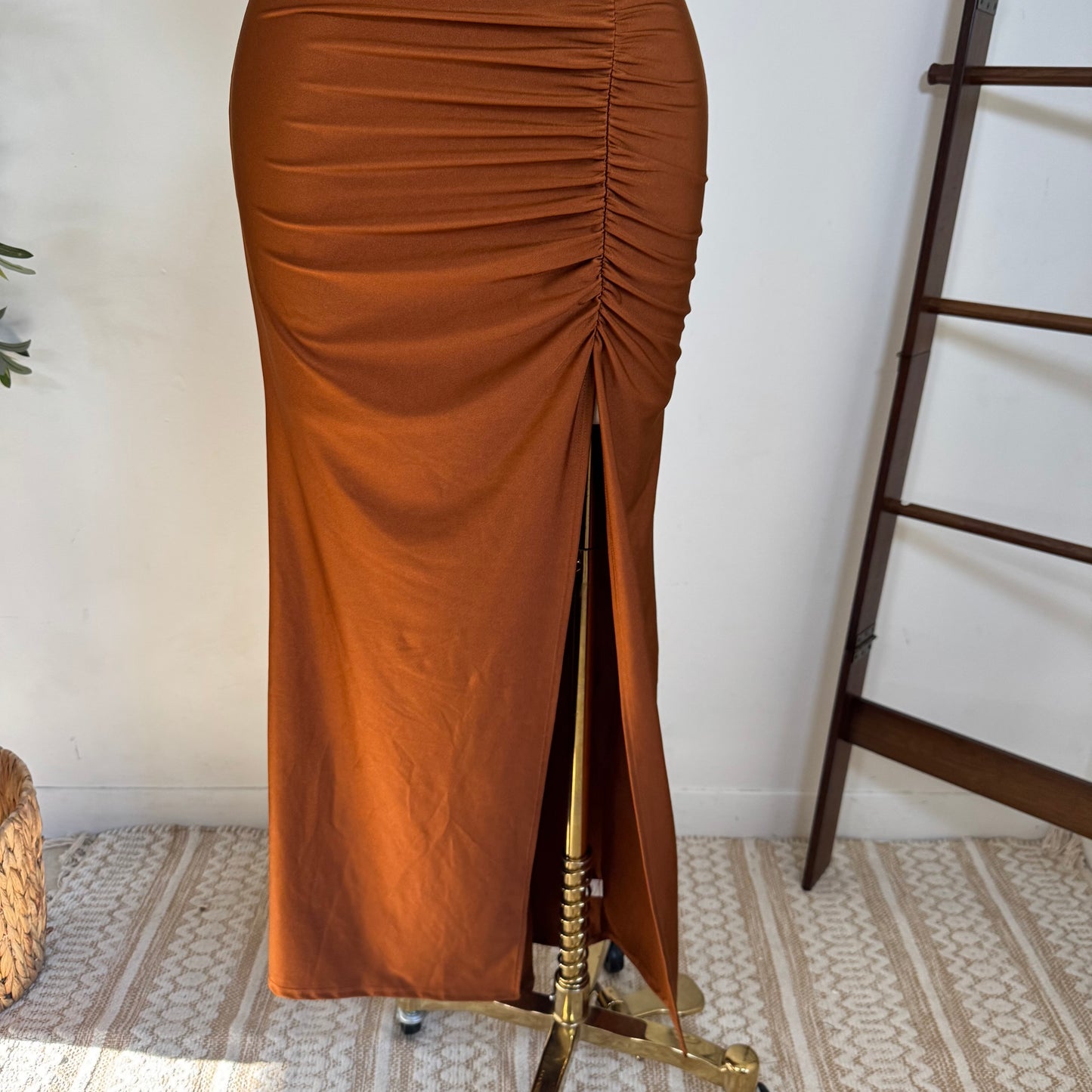 Off Shoulder Gala Dress-Cobre